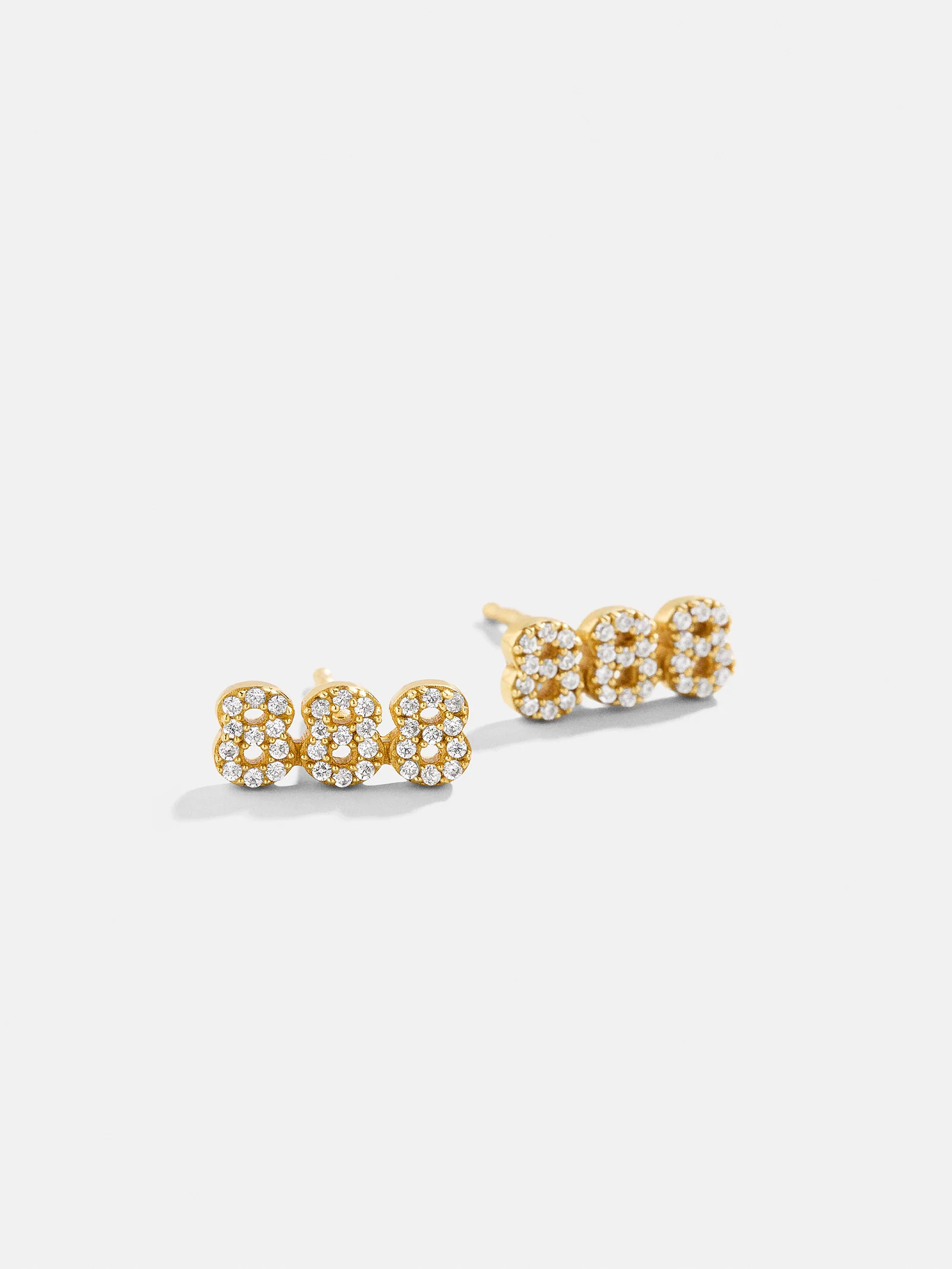 18K Gold Angel Number Earrings - Gold/Pavé - Image 10