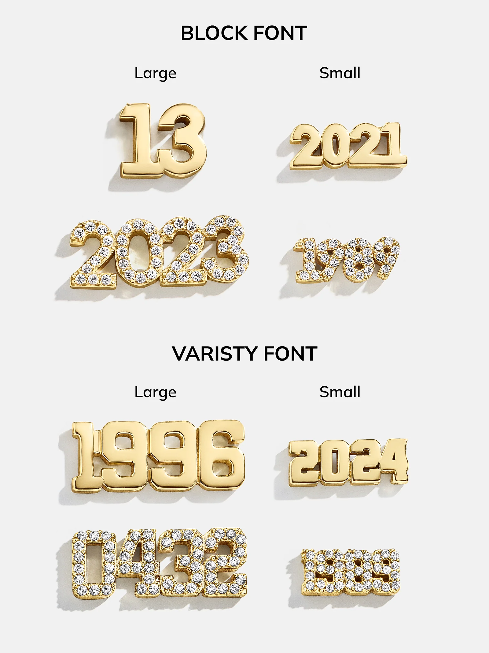 14K Gold Block Font Custom Number Necklace - Block Font Numbers - Image 8