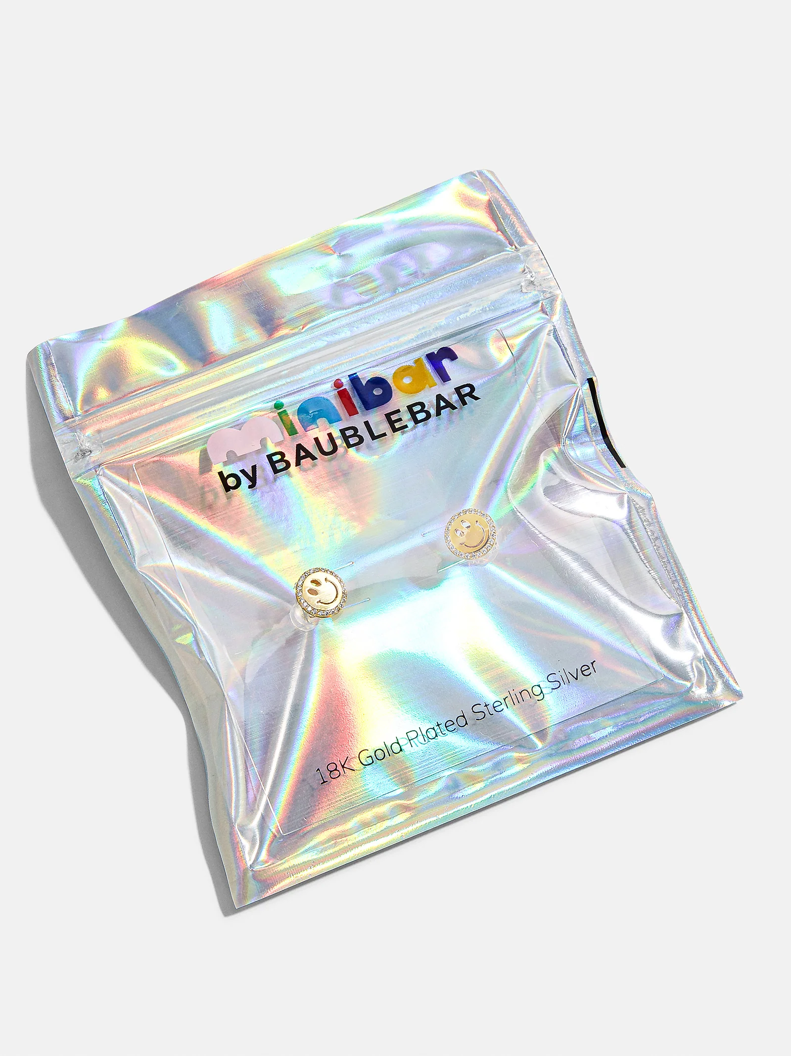 All Smiles 18K Gold Kids' Earrings - Pavé Smiley - Image 4