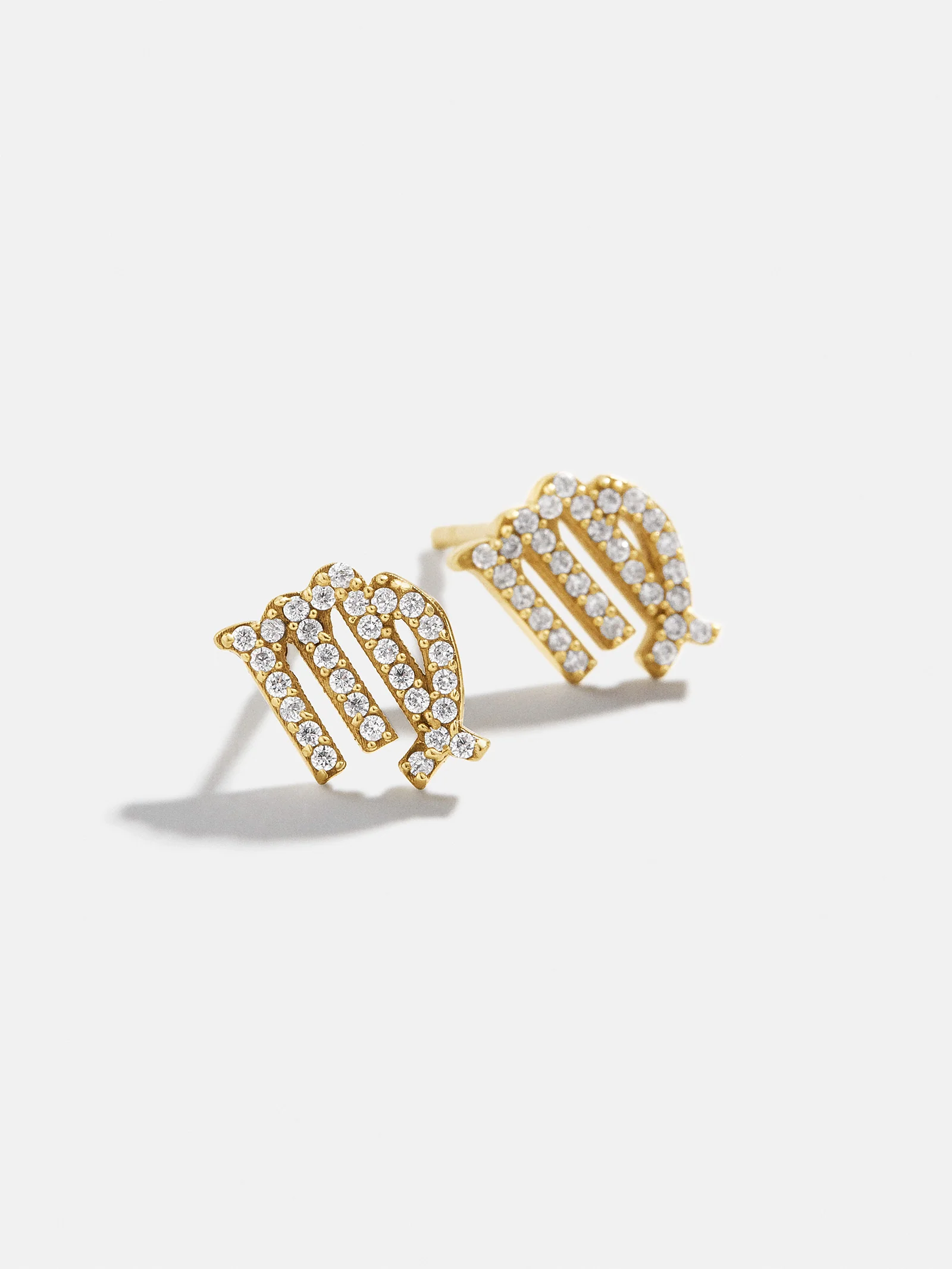 18K Gold Zodiac Earrings - 18K Gold. Pavé Cubic Zirconia Stones - Image 25