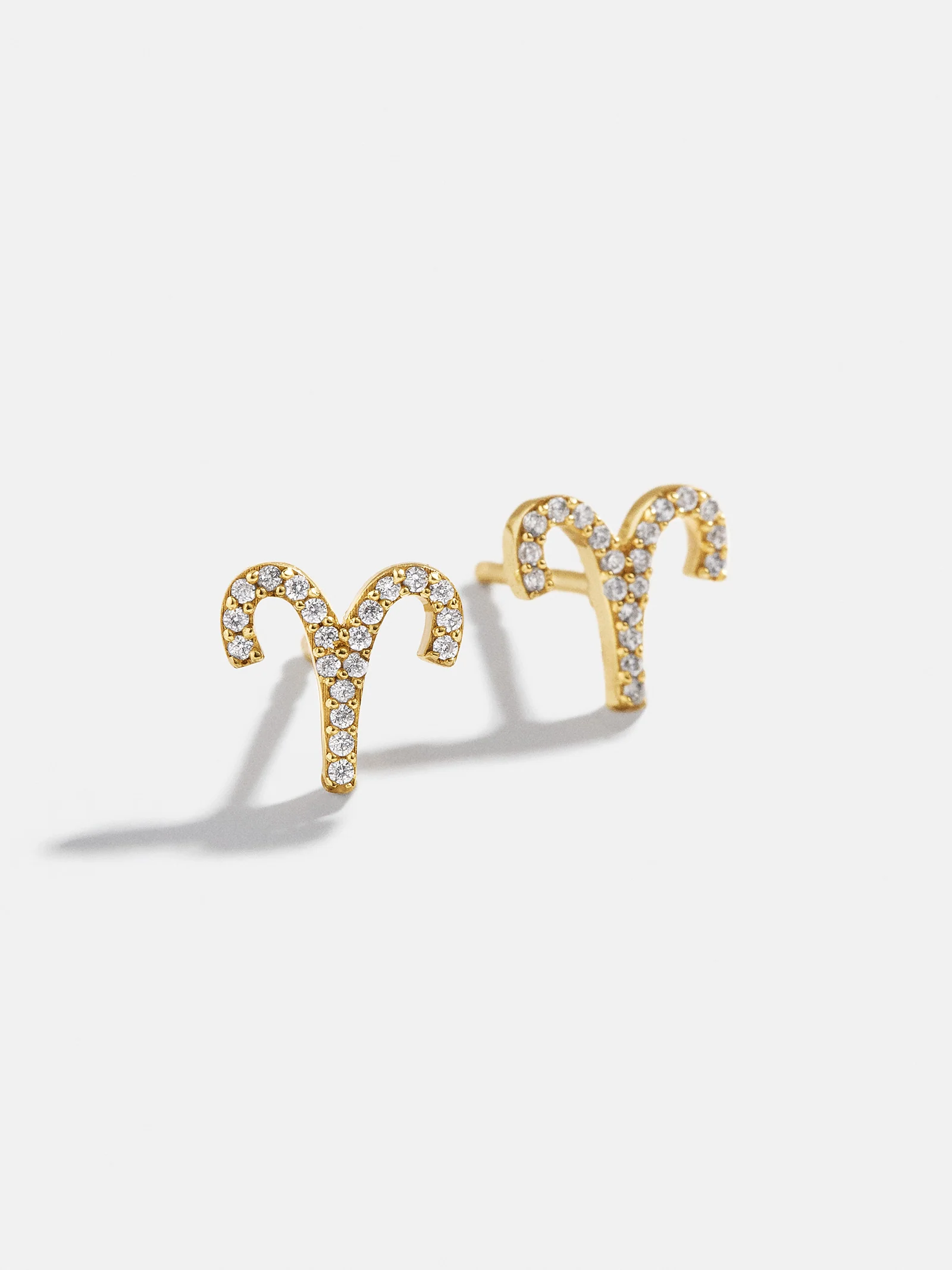 18K Gold Zodiac Earrings - 18K Gold. Pavé Cubic Zirconia Stones - Image 3