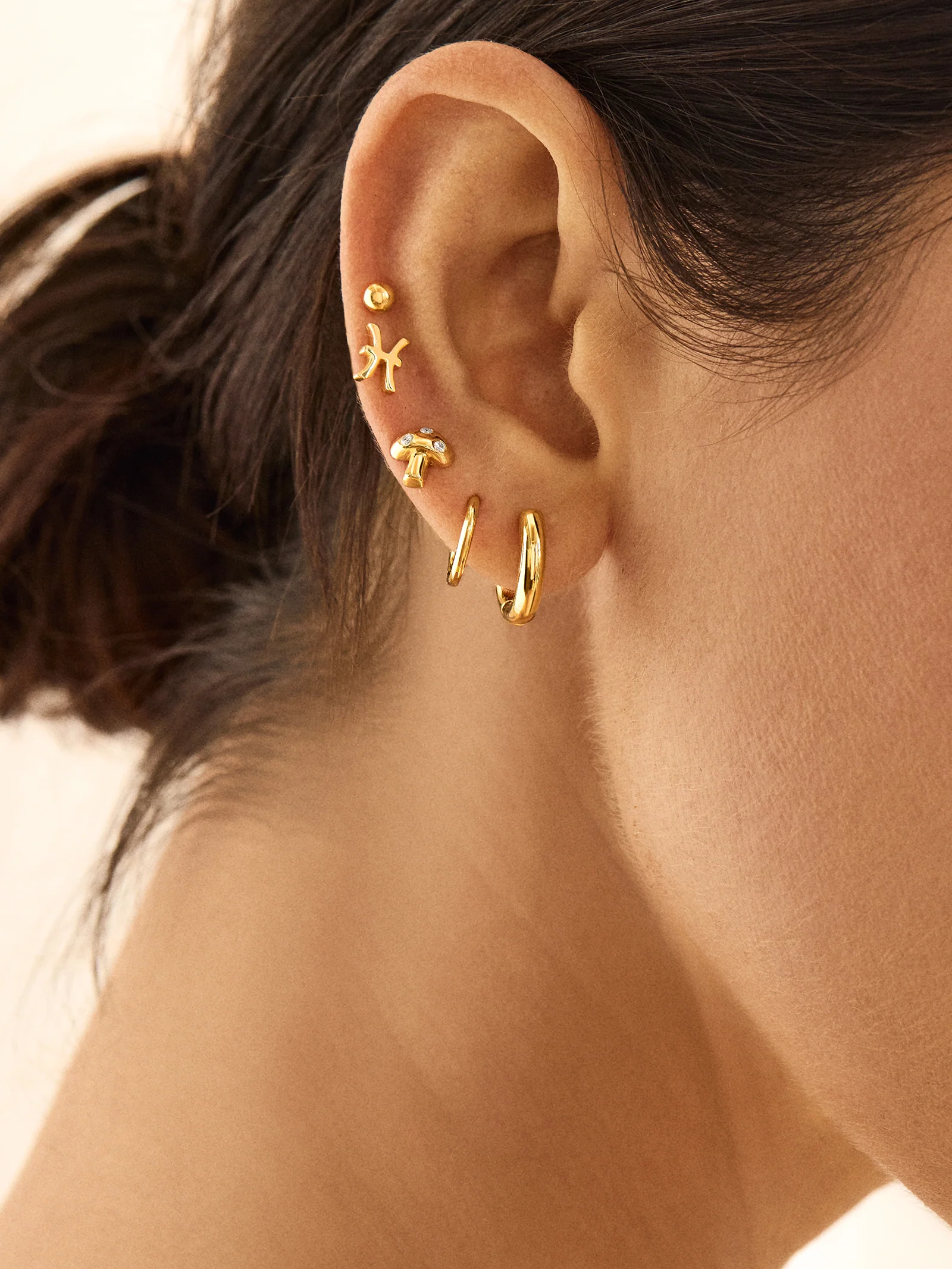 18K Gold Zodiac Earrings - 18K Gold - Image 18