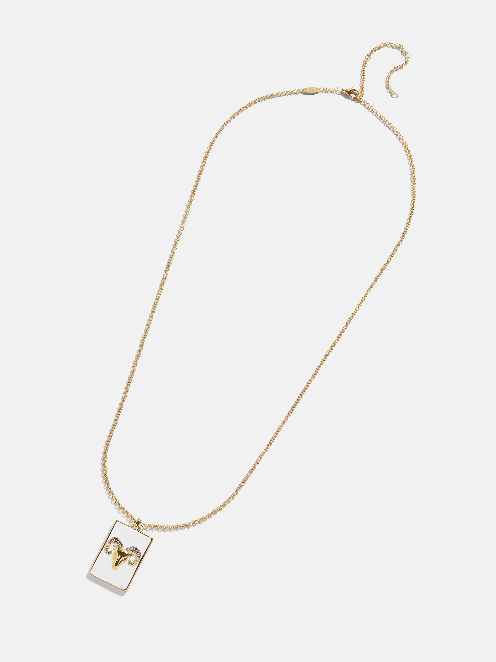 Reversible 18K Gold Zodiac Pendant Necklace - Aries - Image 8