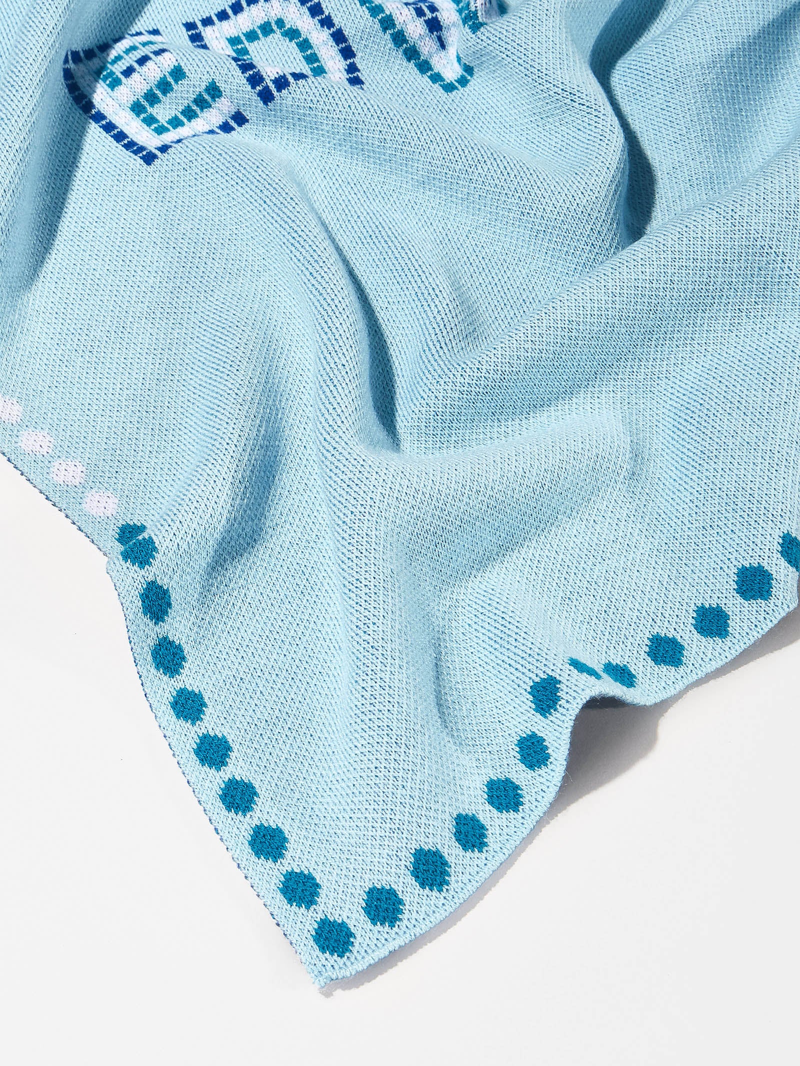 Baby Steps Kids' Custom Blanket - Light Blue/Navy - Image 5