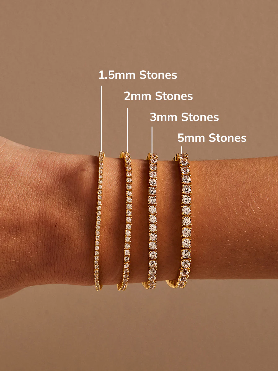 Billie 18K Gold Tennis Bracelet  - 18K Gold Plated Sterling Silver - Image 14