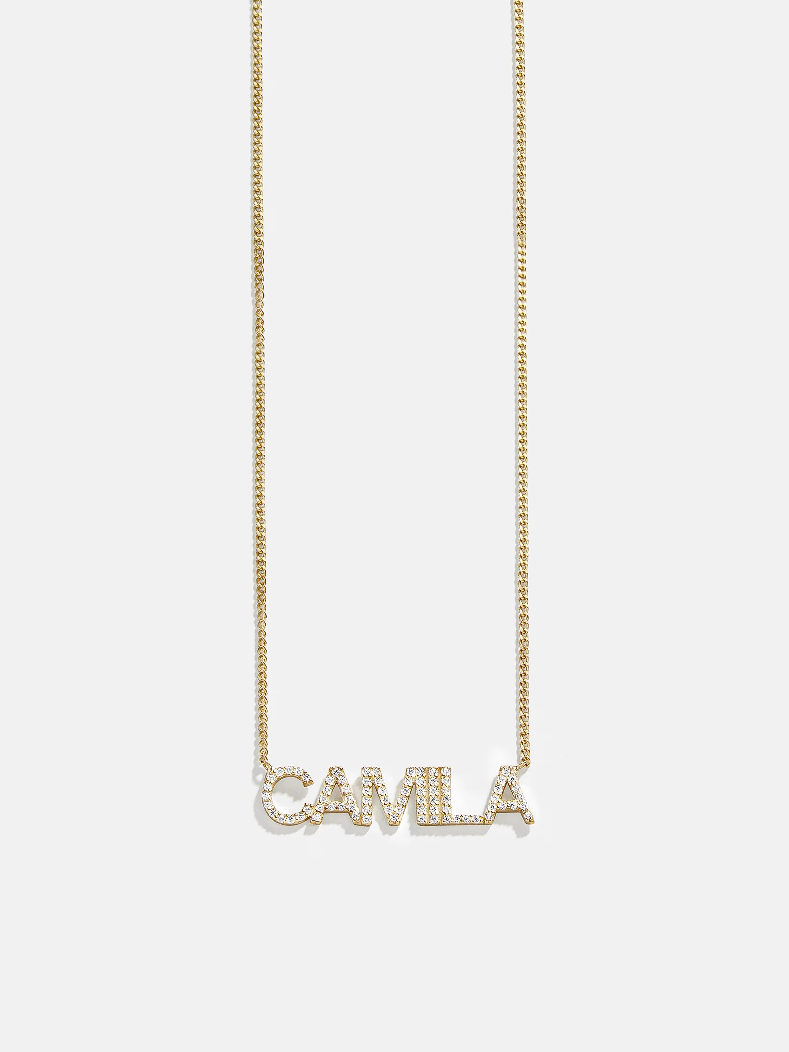 14K Gold Custom Nameplate Necklace - Block - Image 3