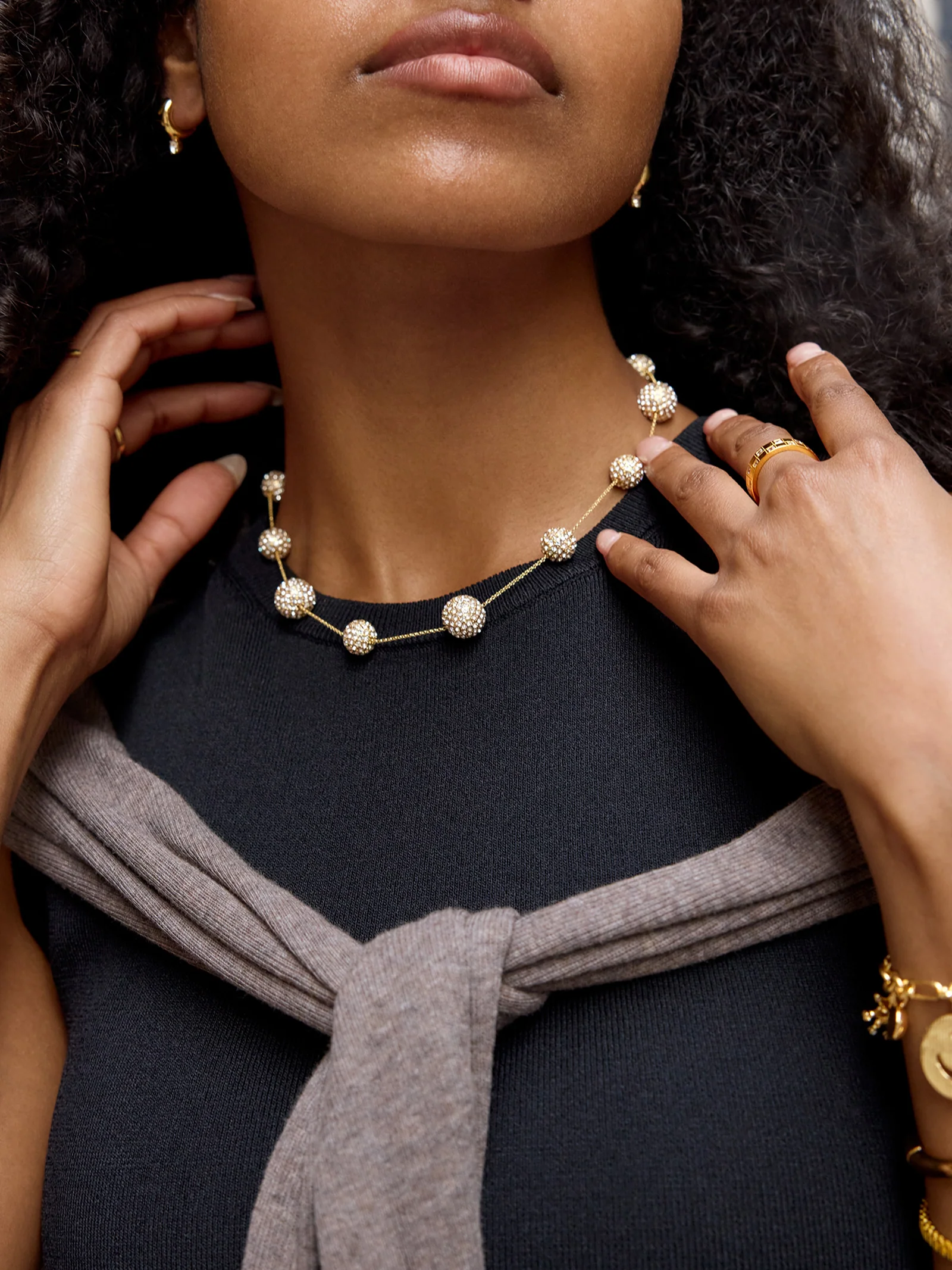 Blair Necklace - Gold/Pavé - Image 3