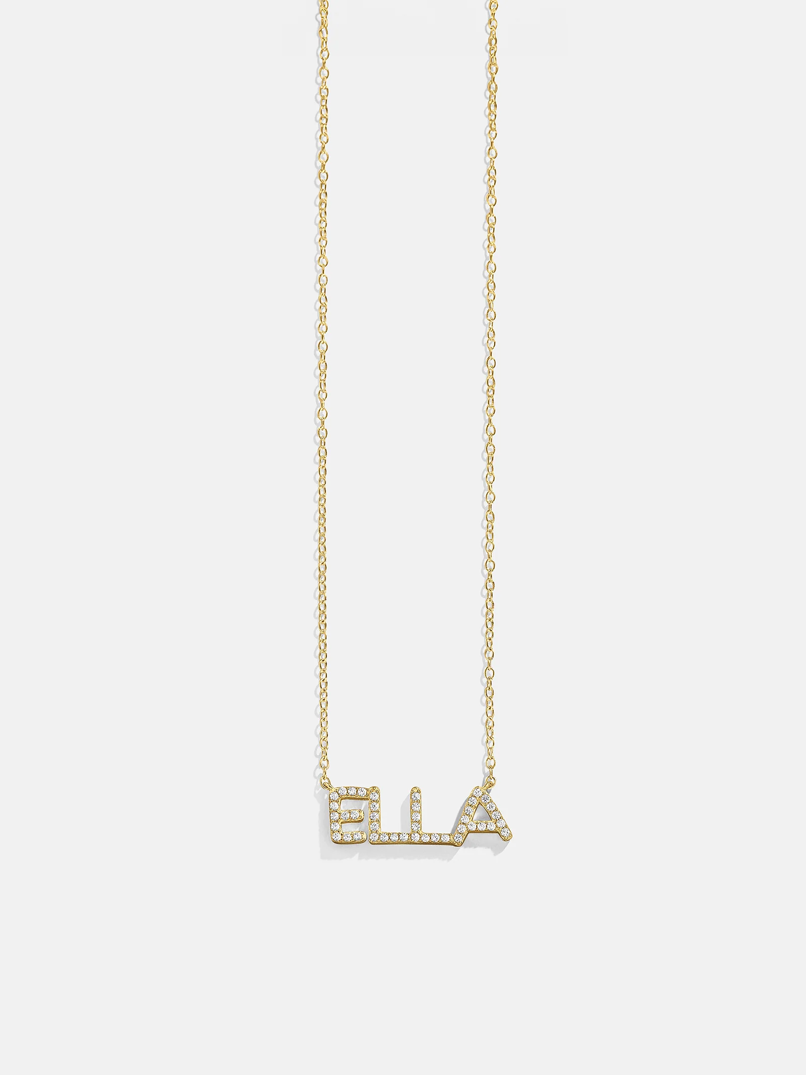 14K Gold Custom Nameplate Necklace - Organic - Image 5