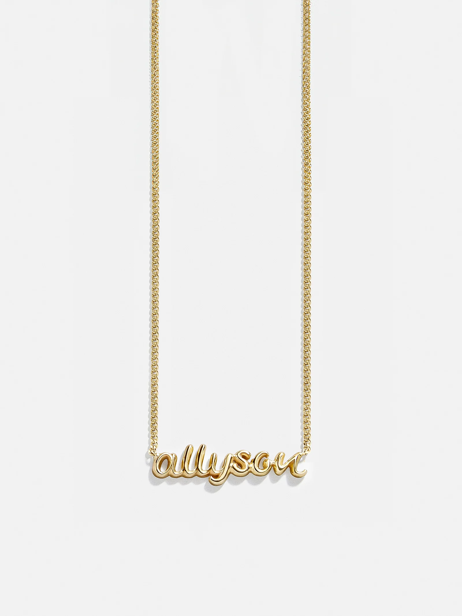 14K Gold Custom Nameplate Necklace - 3D Script - Image 3