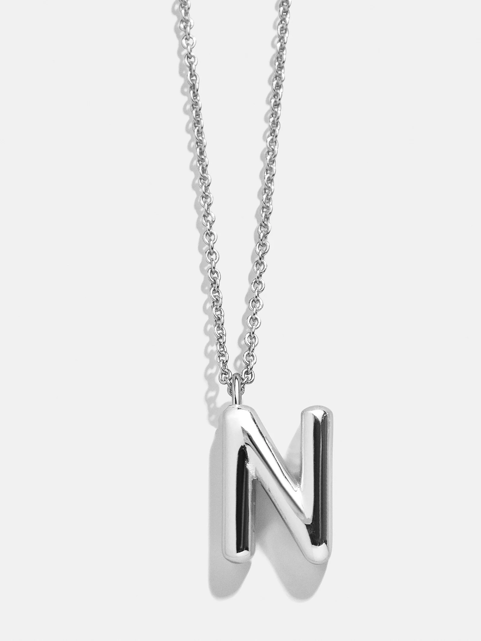 Classic Silver Initial Necklace - Silver - Image 14