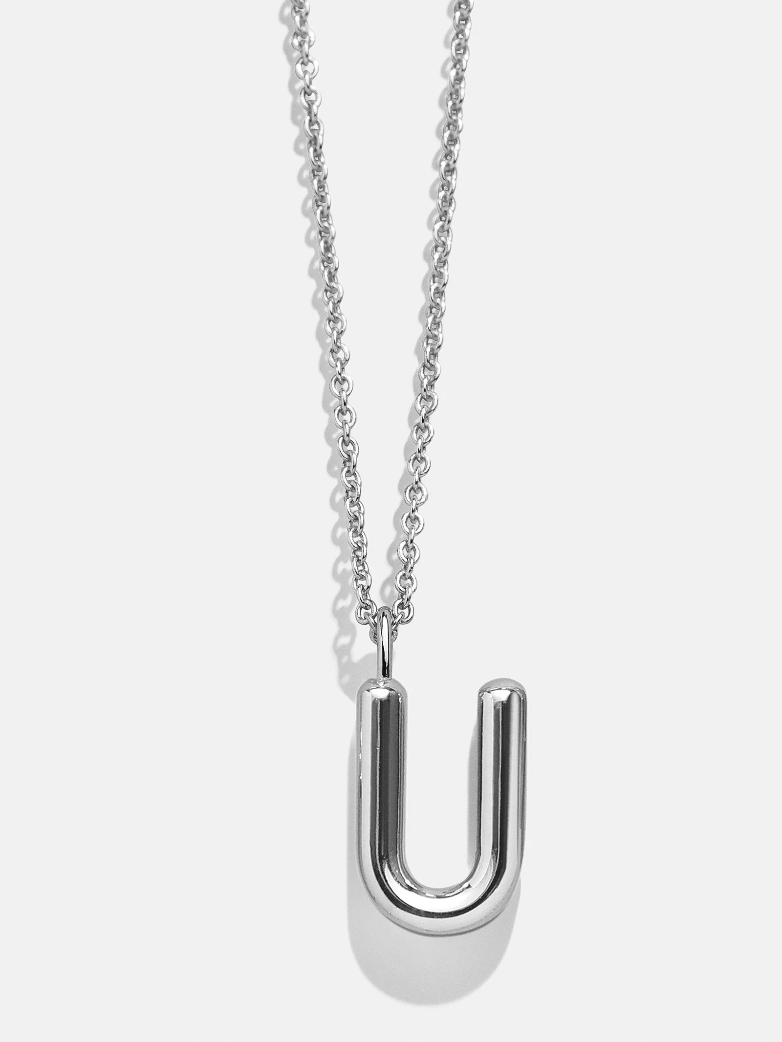 Classic Silver Initial Necklace - Silver - Image 20