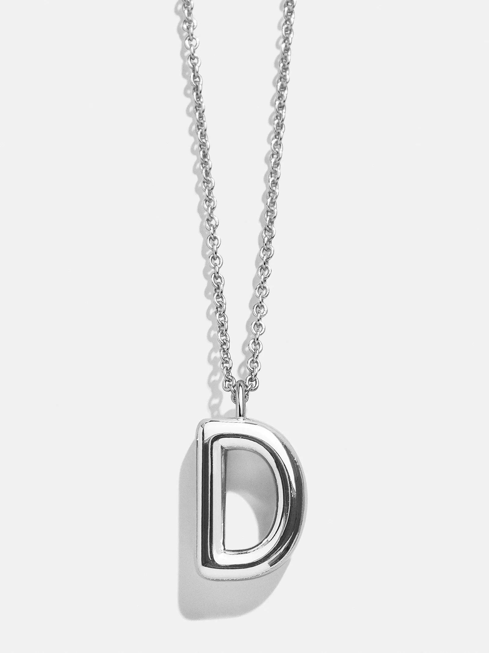 Classic Silver Initial Necklace - Silver - Image 6