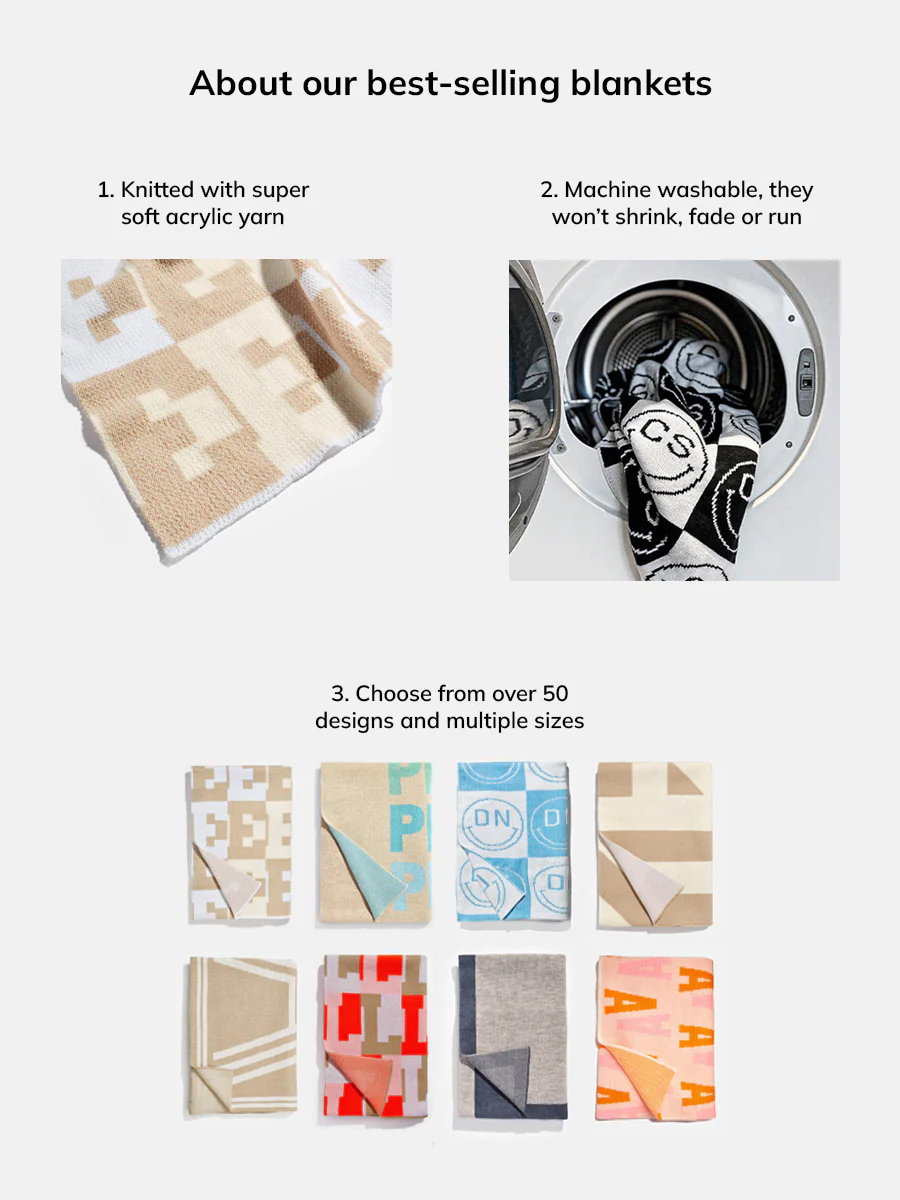 Ramble On Custom Blanket - Navy/Light Blue - Image 8