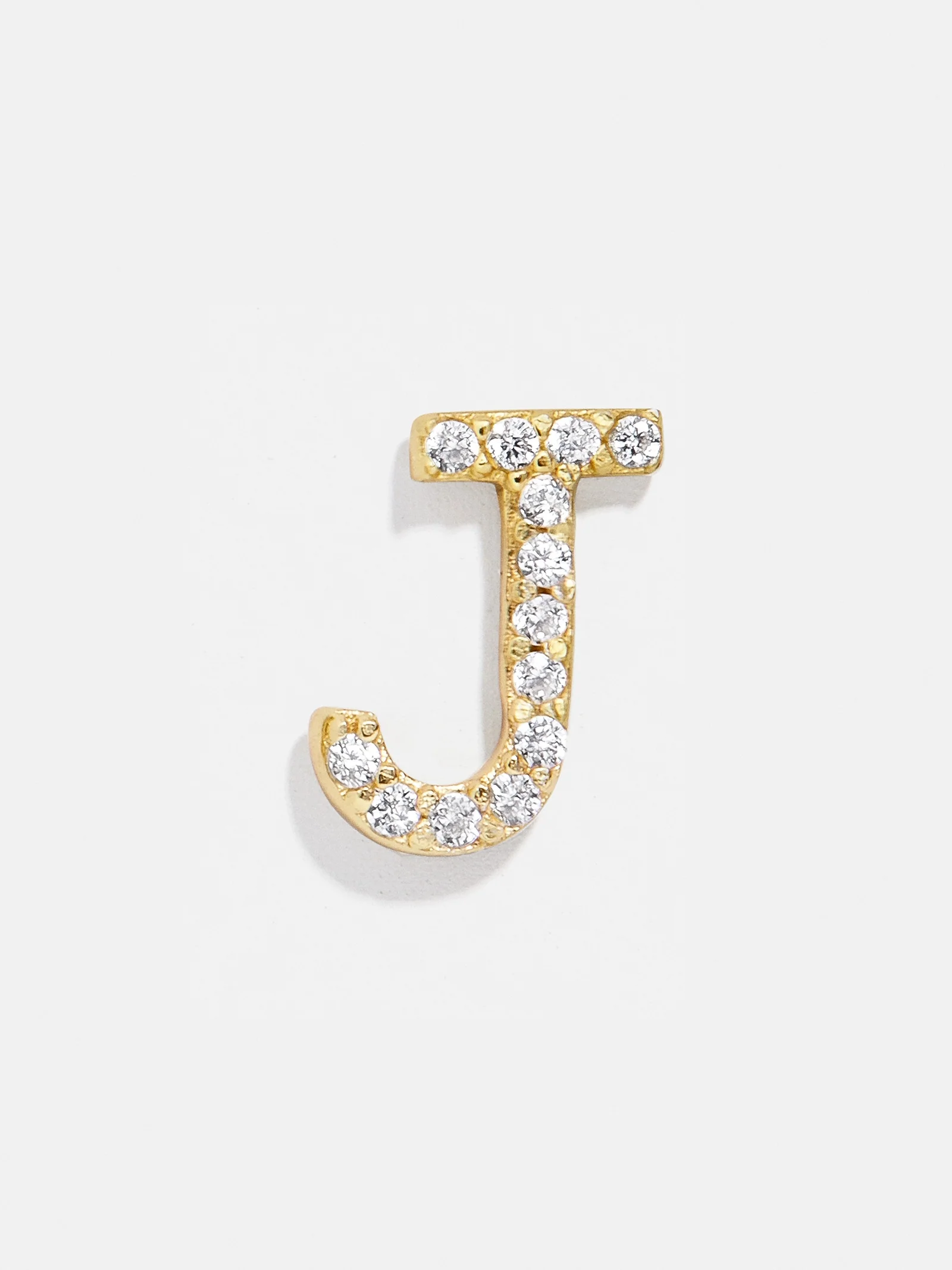 Single 18K Gold Initial Earring - Gold/Pavé - Image 12