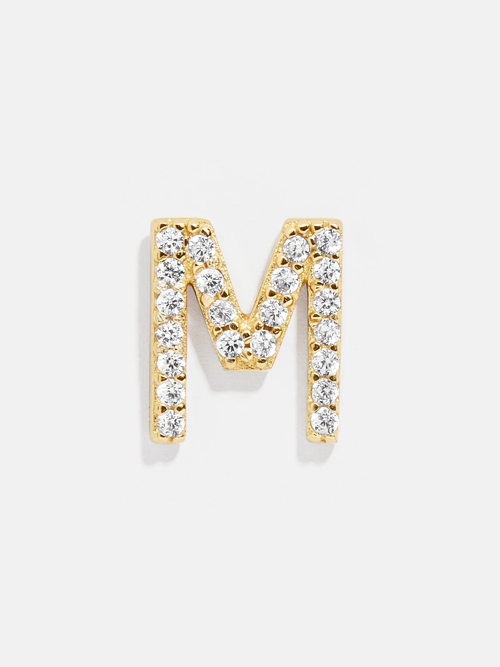 Single 18K Gold Initial Earring - Gold/Pavé - Image 14