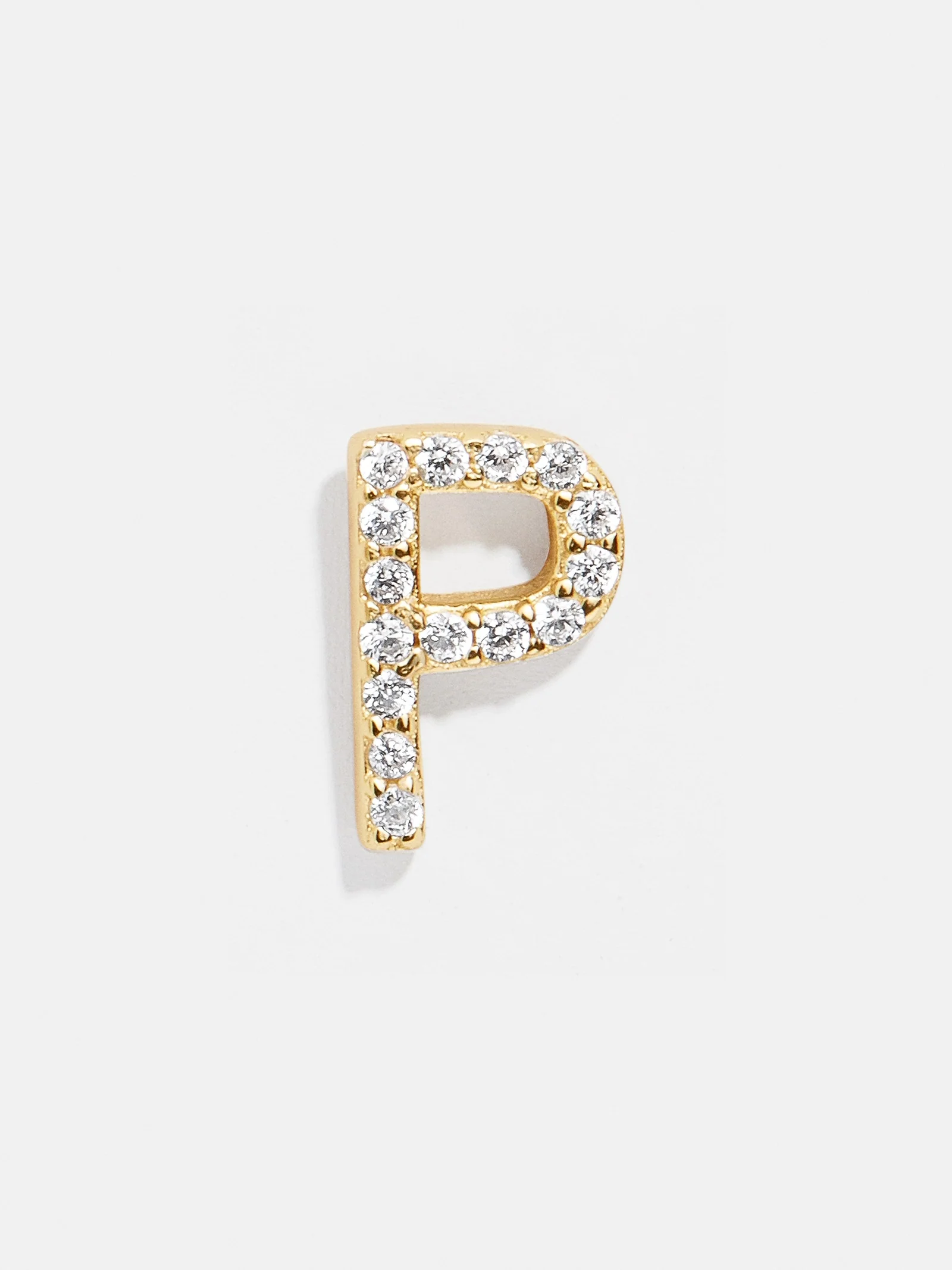 Single 18K Gold Initial Earring - Gold/Pavé - Image 17
