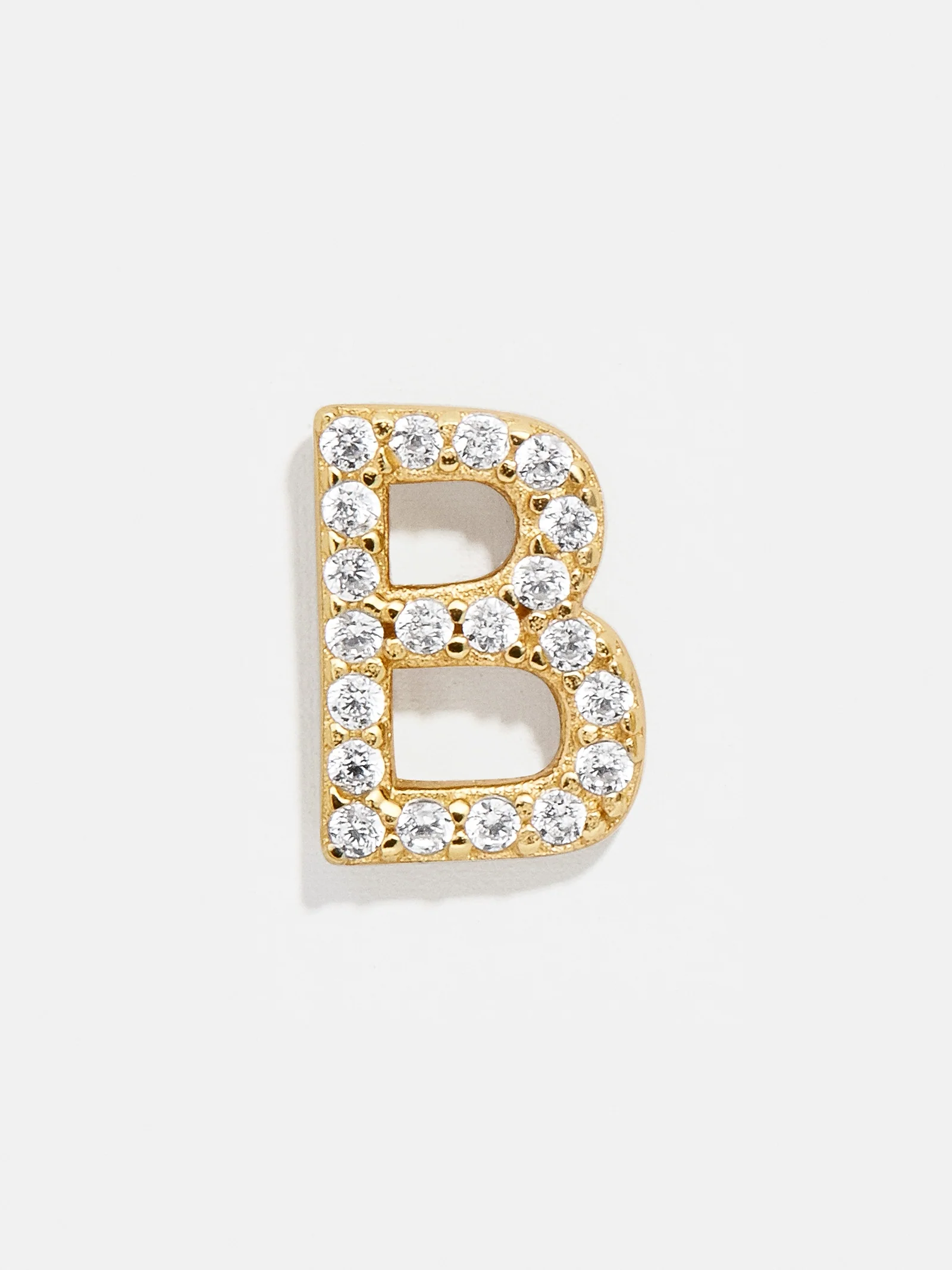 Single 18K Gold Initial Earring - Gold/Pavé - Image 4