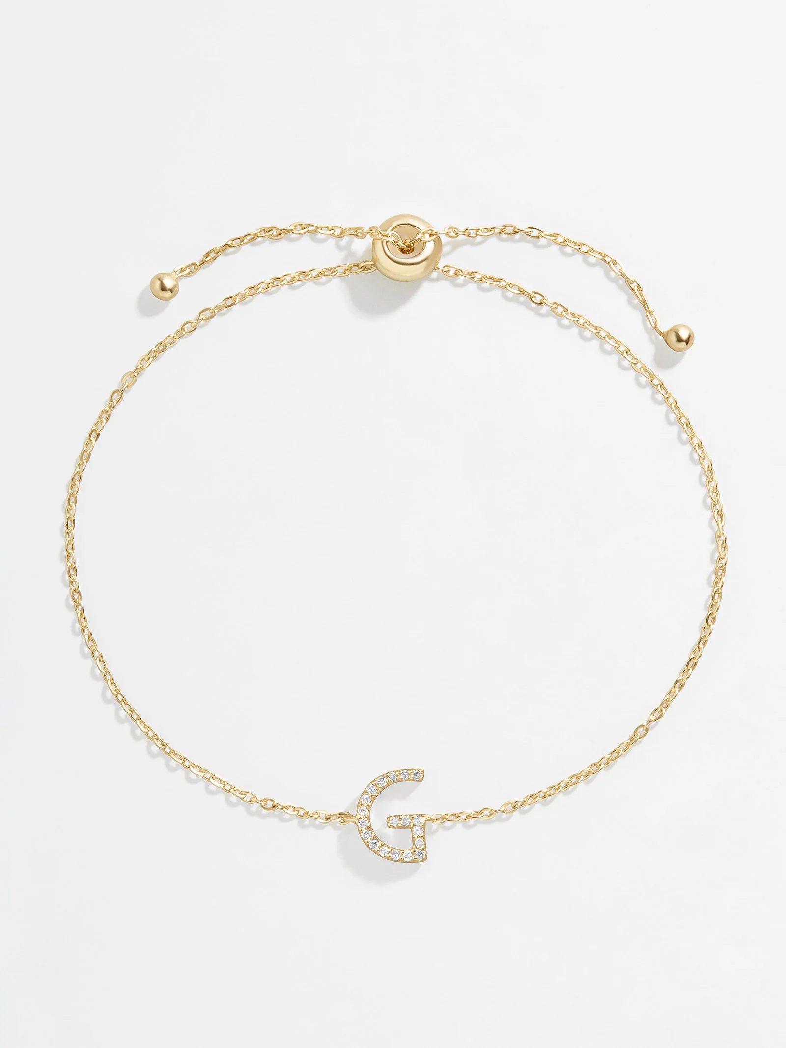 14K Gold & Diamond Initial Bracelet - Gold/Pavé - Image 10