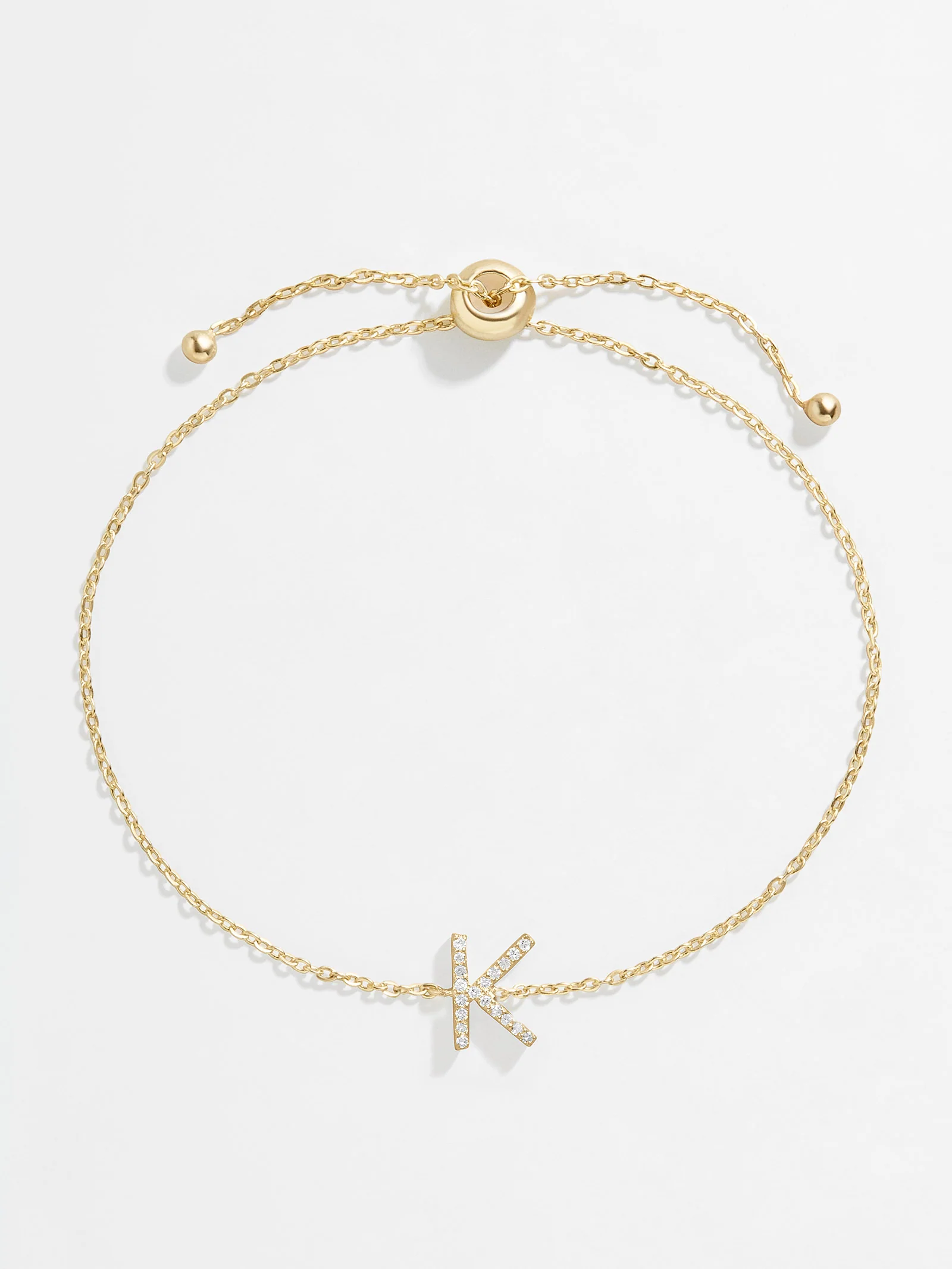 14K Gold & Diamond Initial Bracelet - Gold/Pavé - Image 14