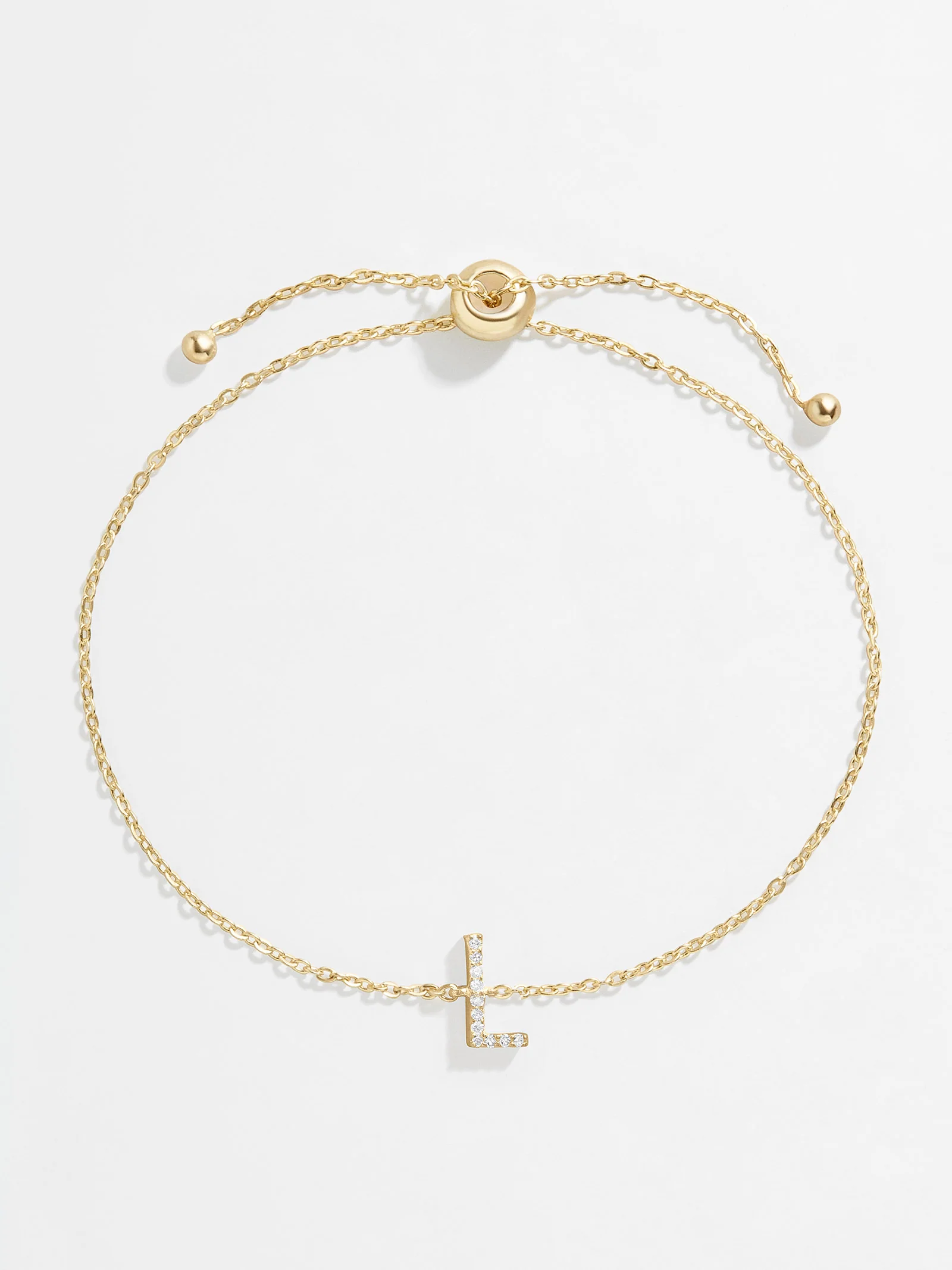 14K Gold & Diamond Initial Bracelet - Gold/Pavé - Image 15