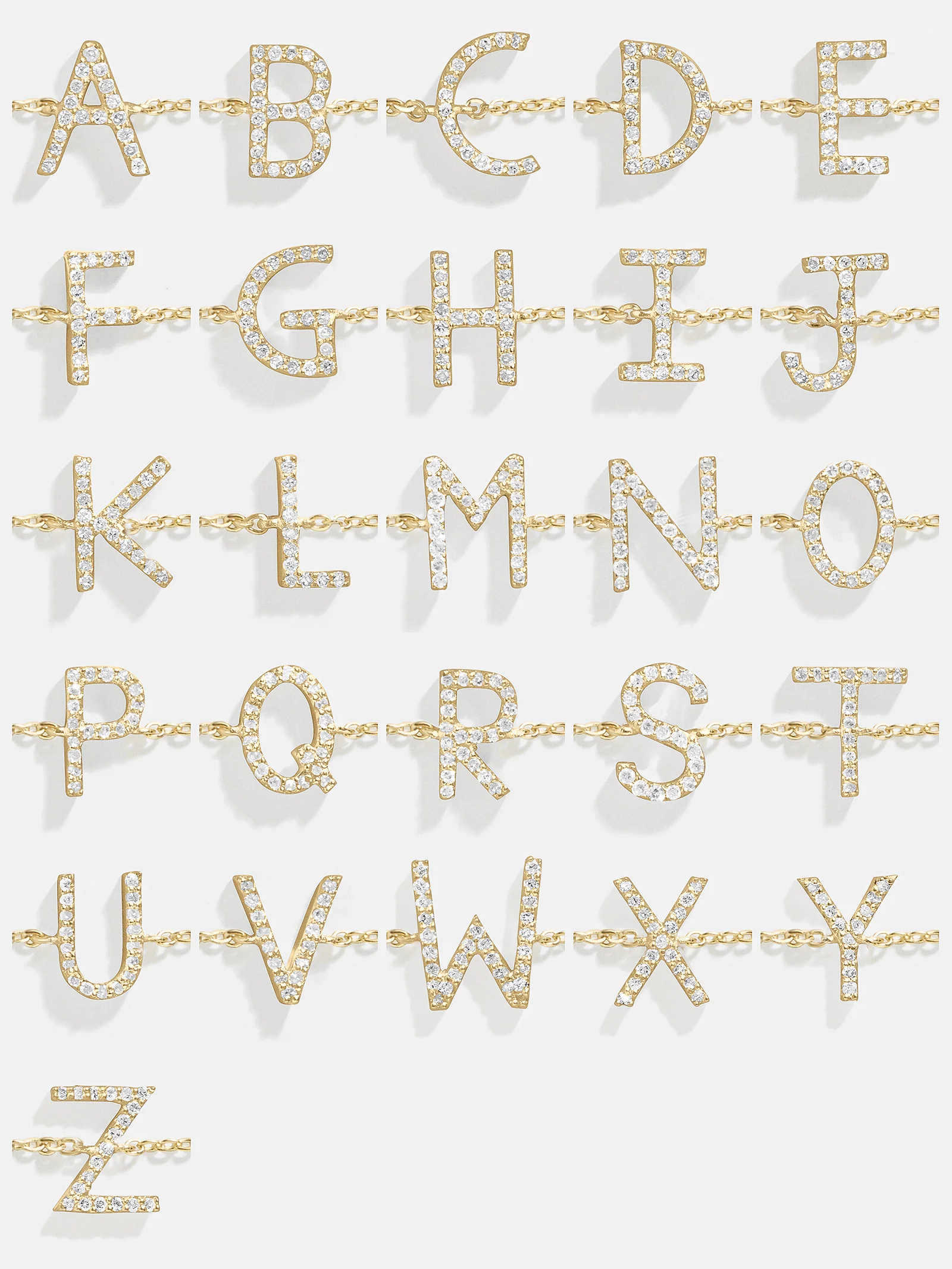 14K Gold & Diamond Initial Bracelet - Gold/Pavé - Image 4