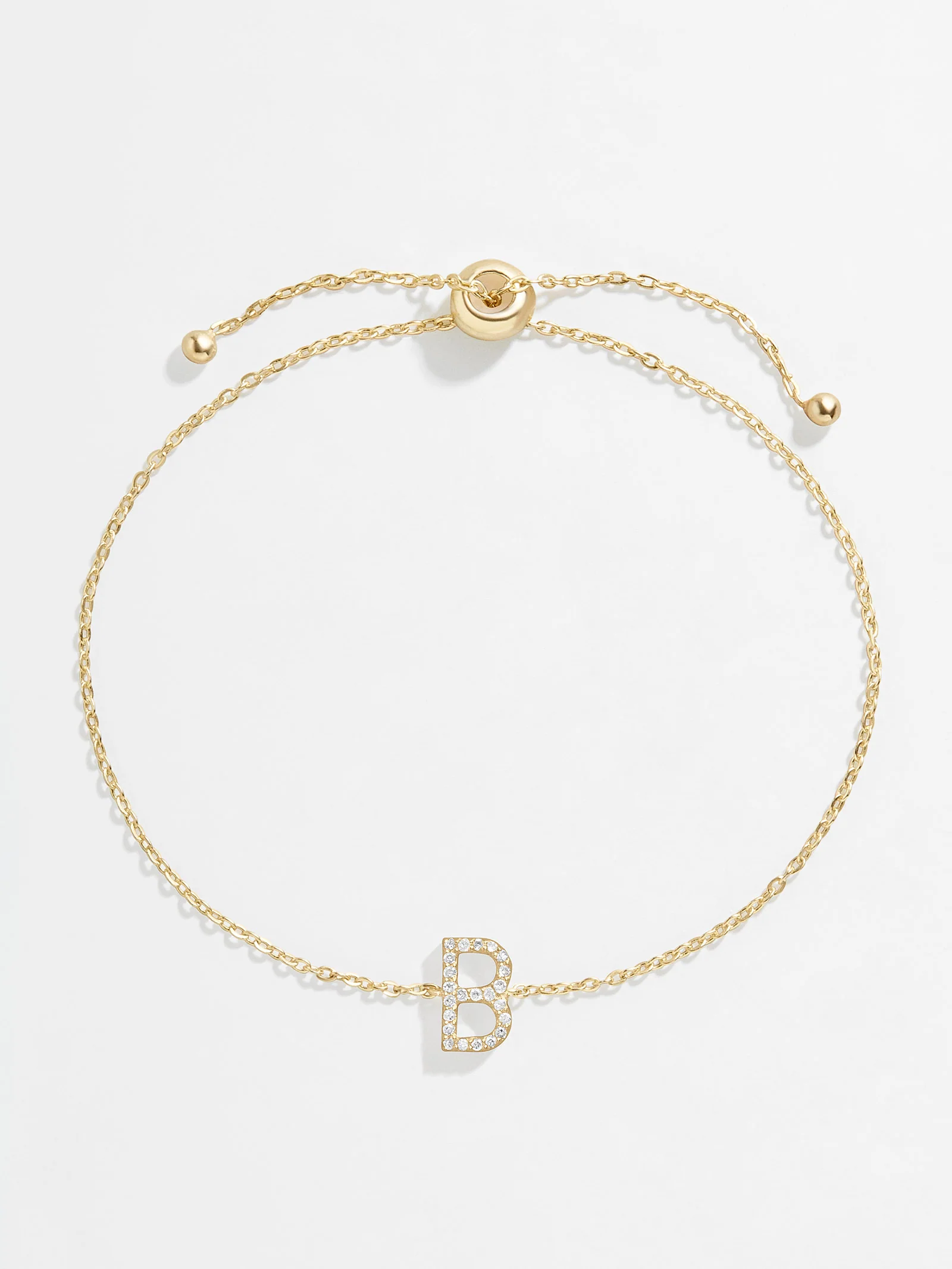 14K Gold & Diamond Initial Bracelet - Gold/Pavé - Image 5