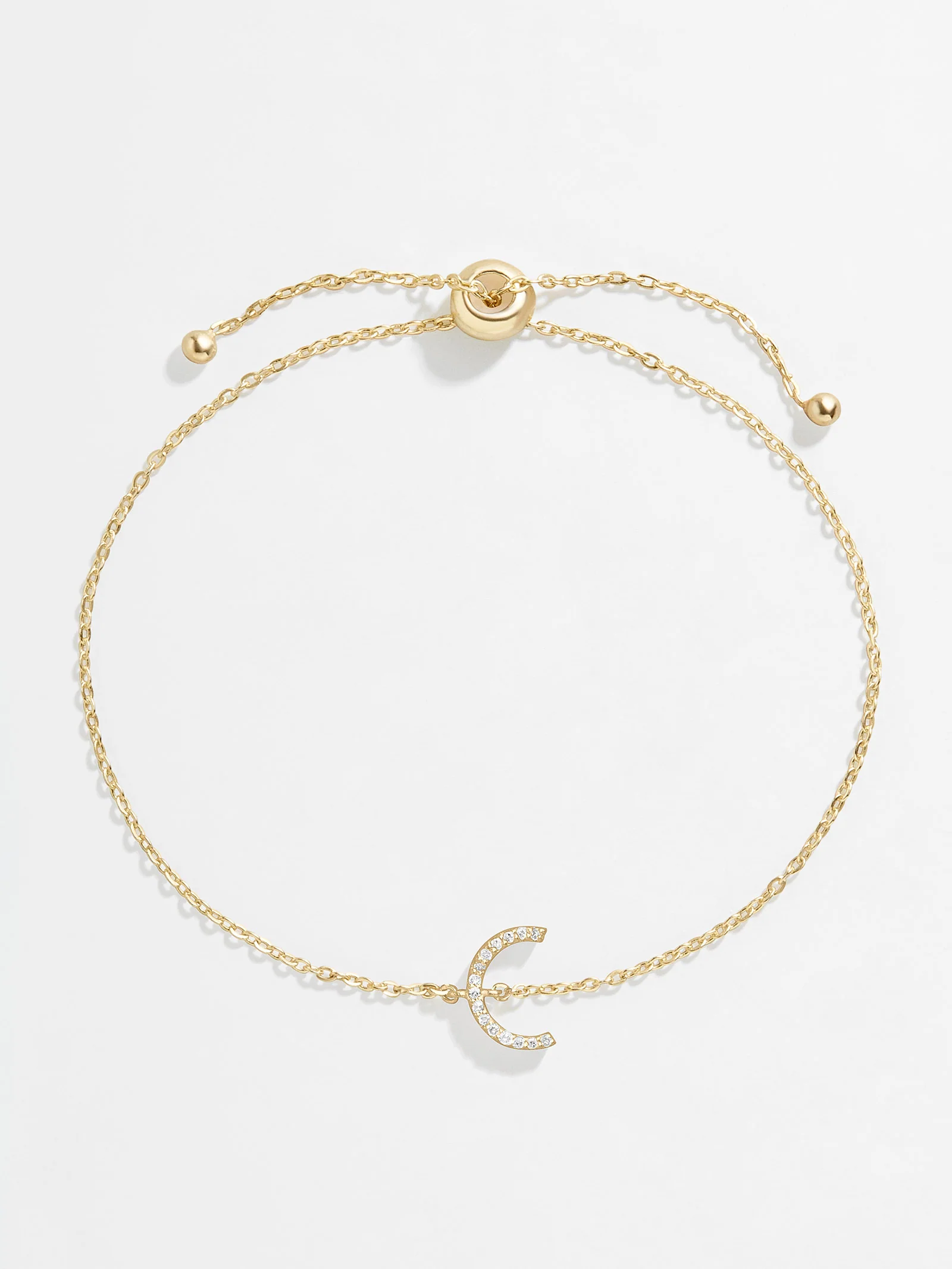 14K Gold & Diamond Initial Bracelet - Gold/Pavé - Image 6