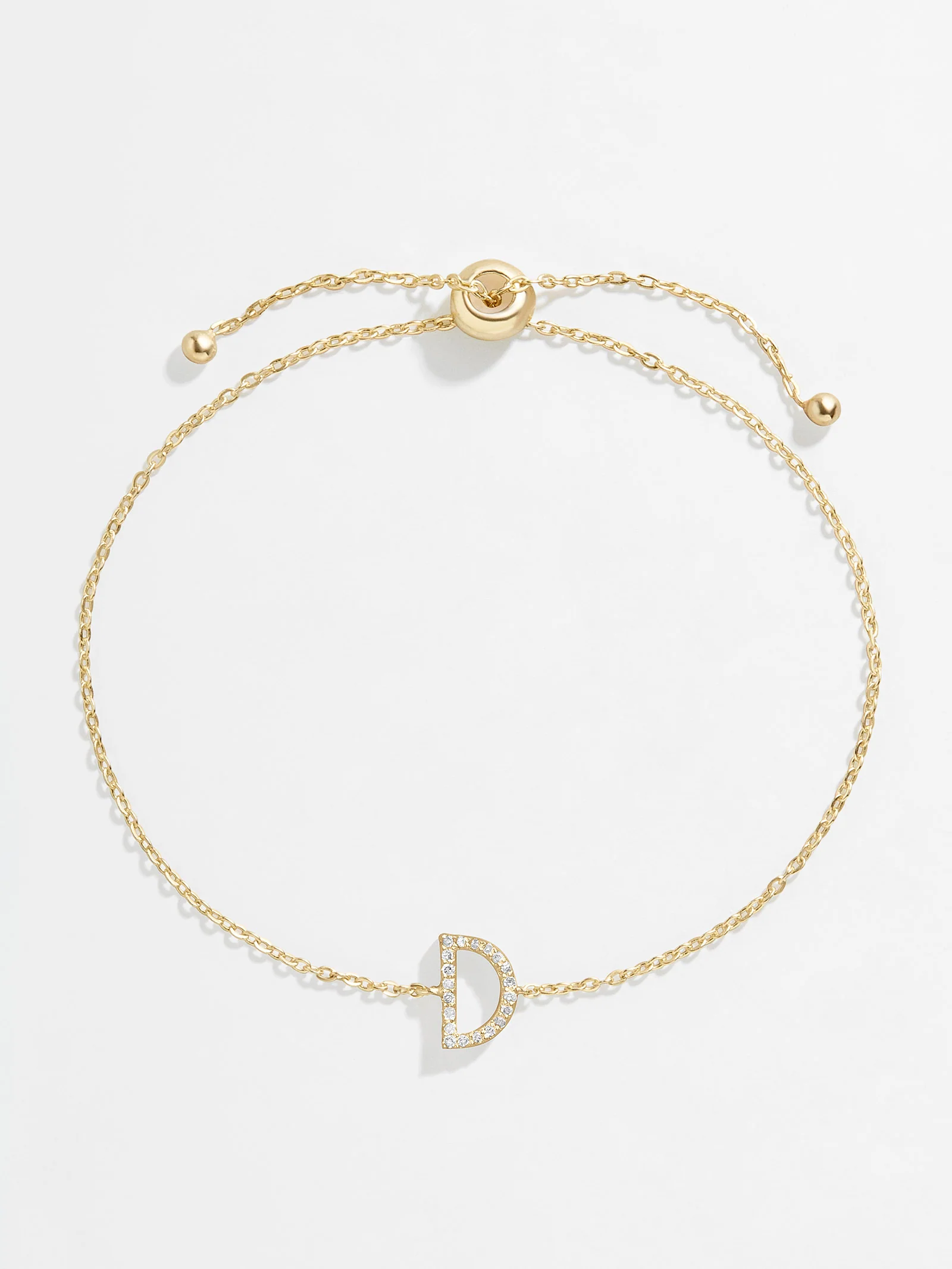 14K Gold & Diamond Initial Bracelet - Gold/Pavé - Image 7