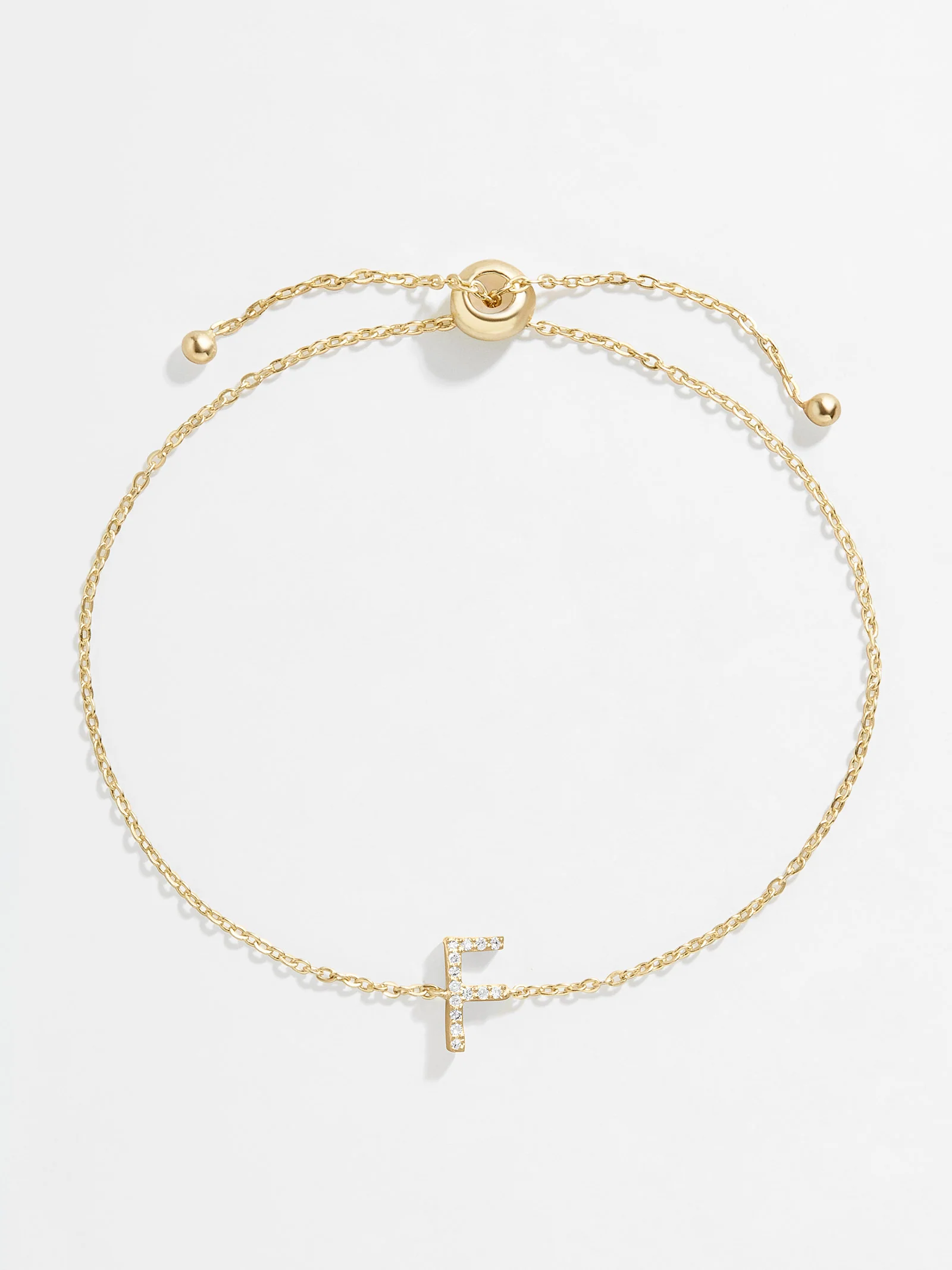 14K Gold & Diamond Initial Bracelet - Gold/Pavé - Image 9