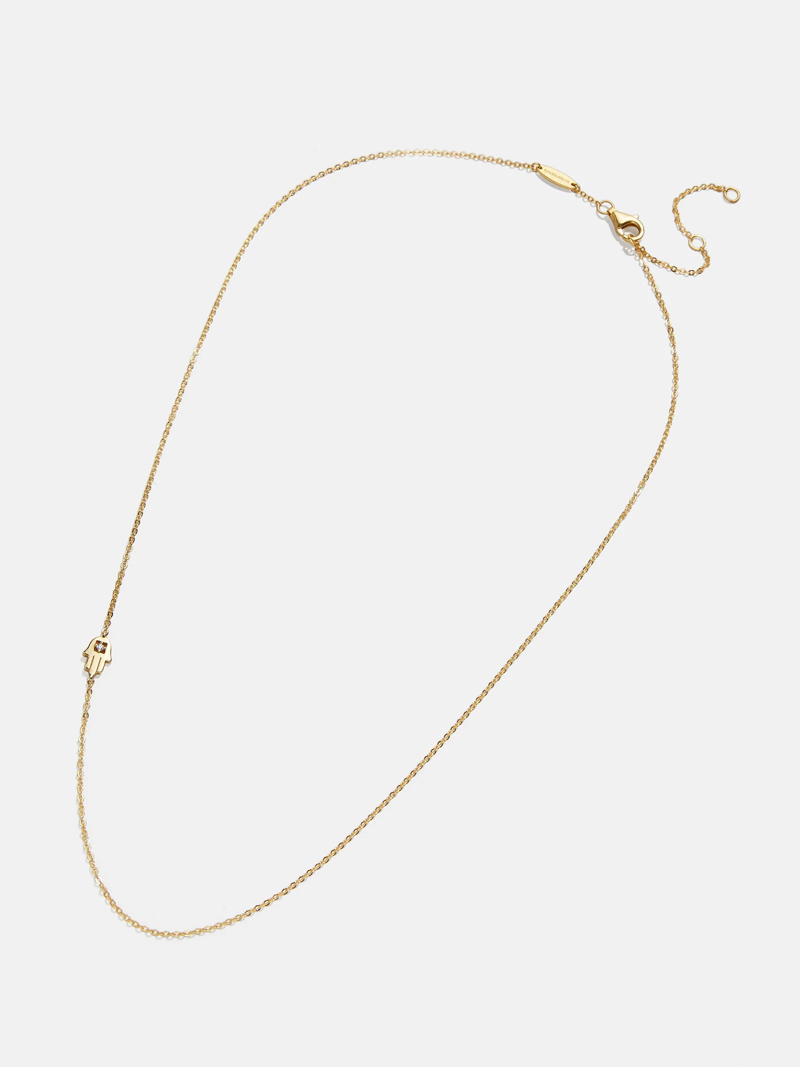 18K Gold Asymmetrical Hamsa Necklace - Hamsa - Image 3