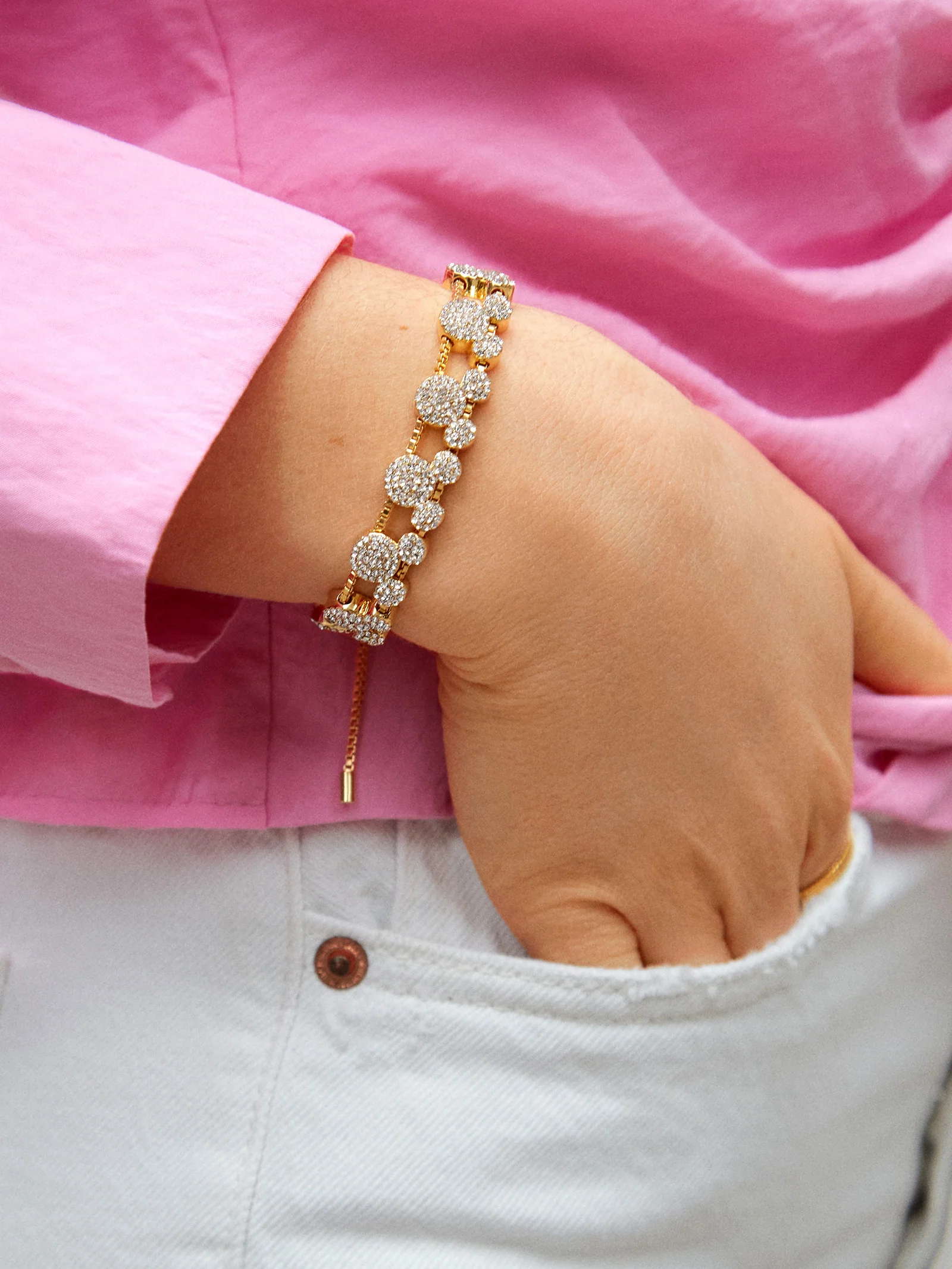 Disney Icon Slider Bracelet - Gold/Pavé - Image 11