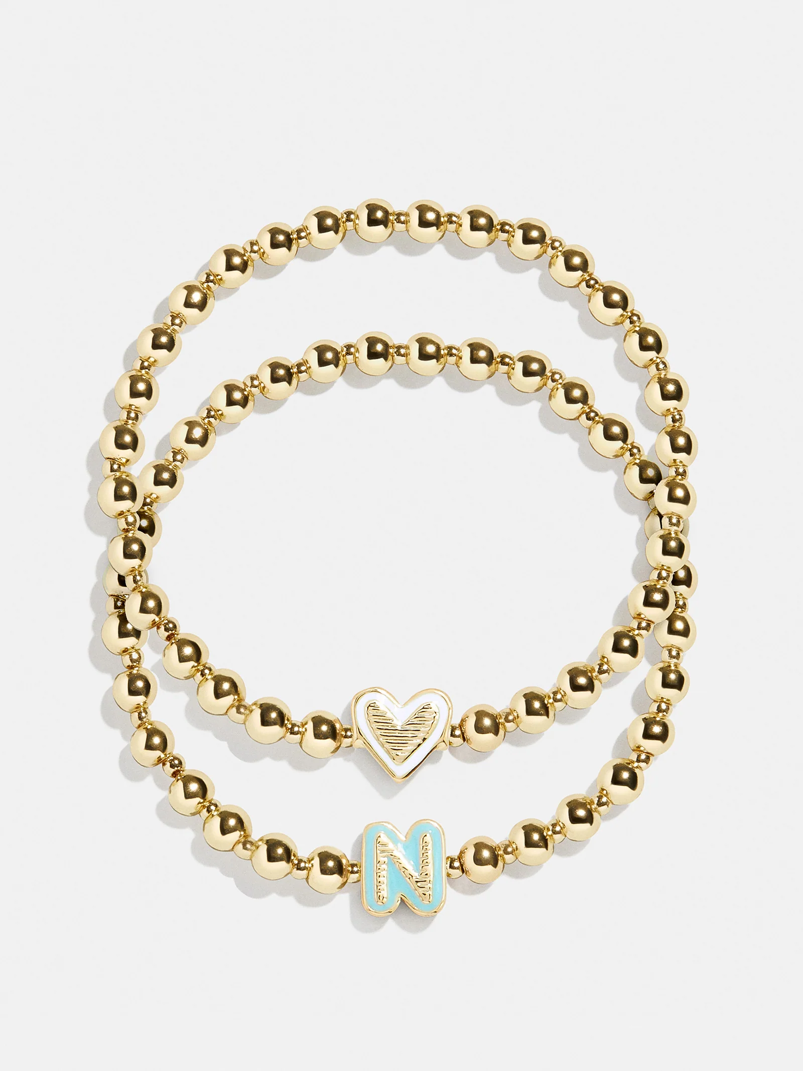 Initial & Heart Kids' Pisa Bracelet Set - Gold - Image 17