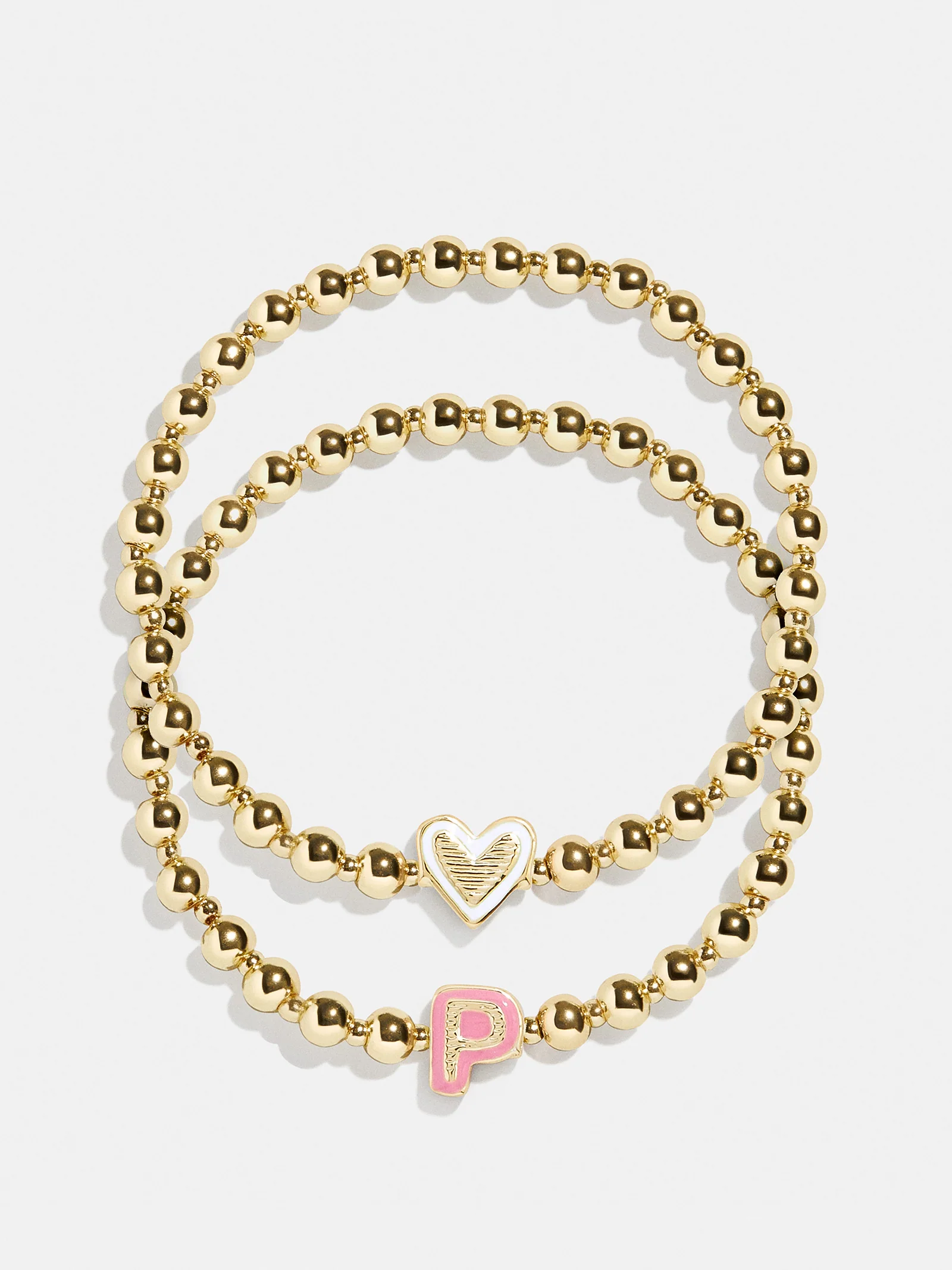 Initial & Heart Kids' Pisa Bracelet Set - Gold - Image 19