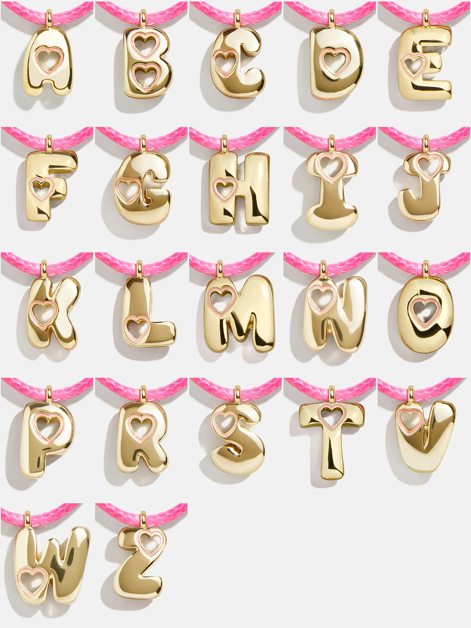 Pretty in Pink Kids Initial Necklace - Light Pink - Image 25