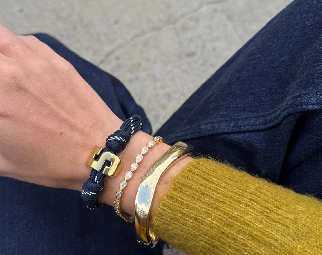 Knotty Varsity Number Custom Bracelet - Navy Double Digit - Image 4