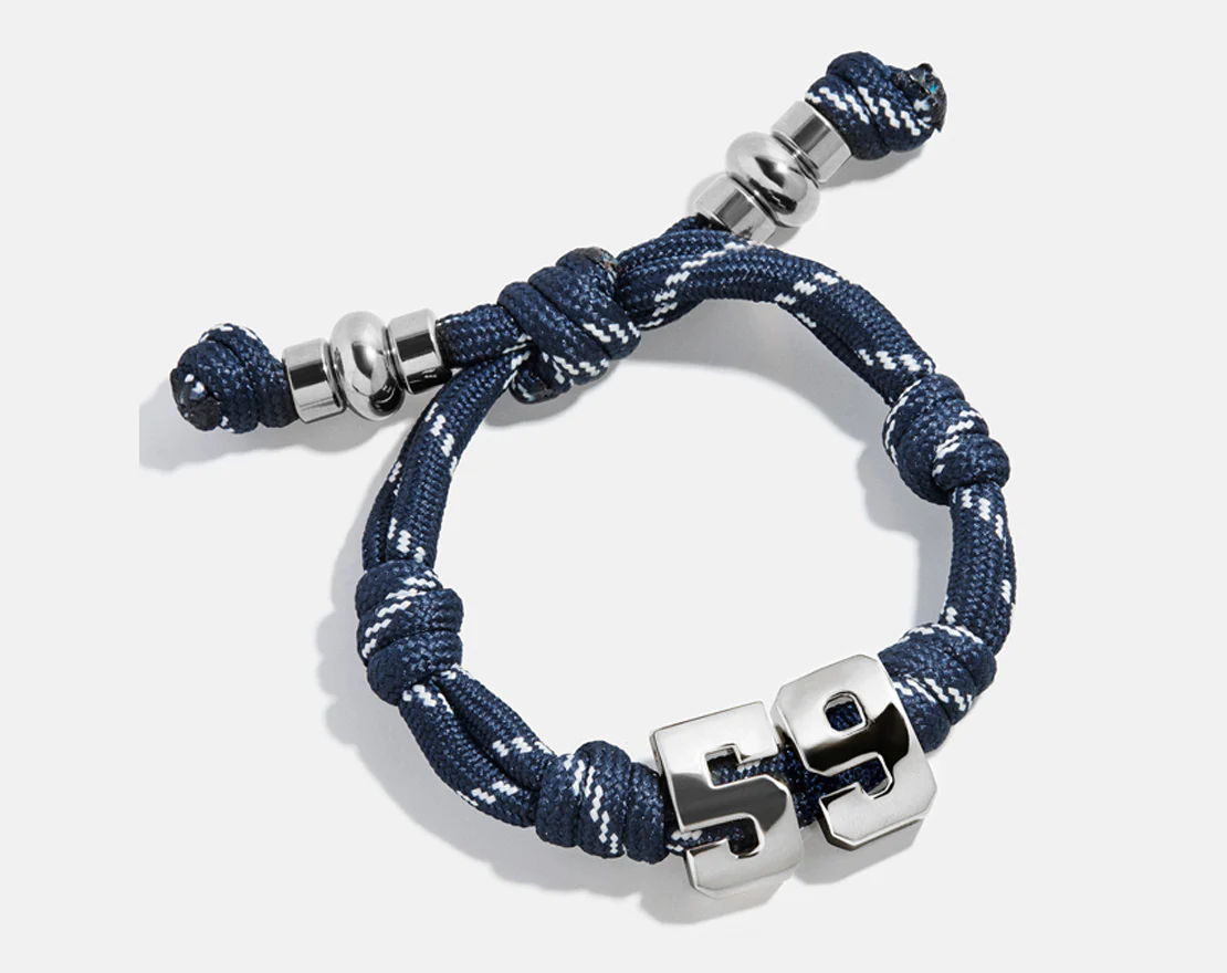 Knotty Varsity Number Custom Bracelet - Navy Double Digit - Image 6