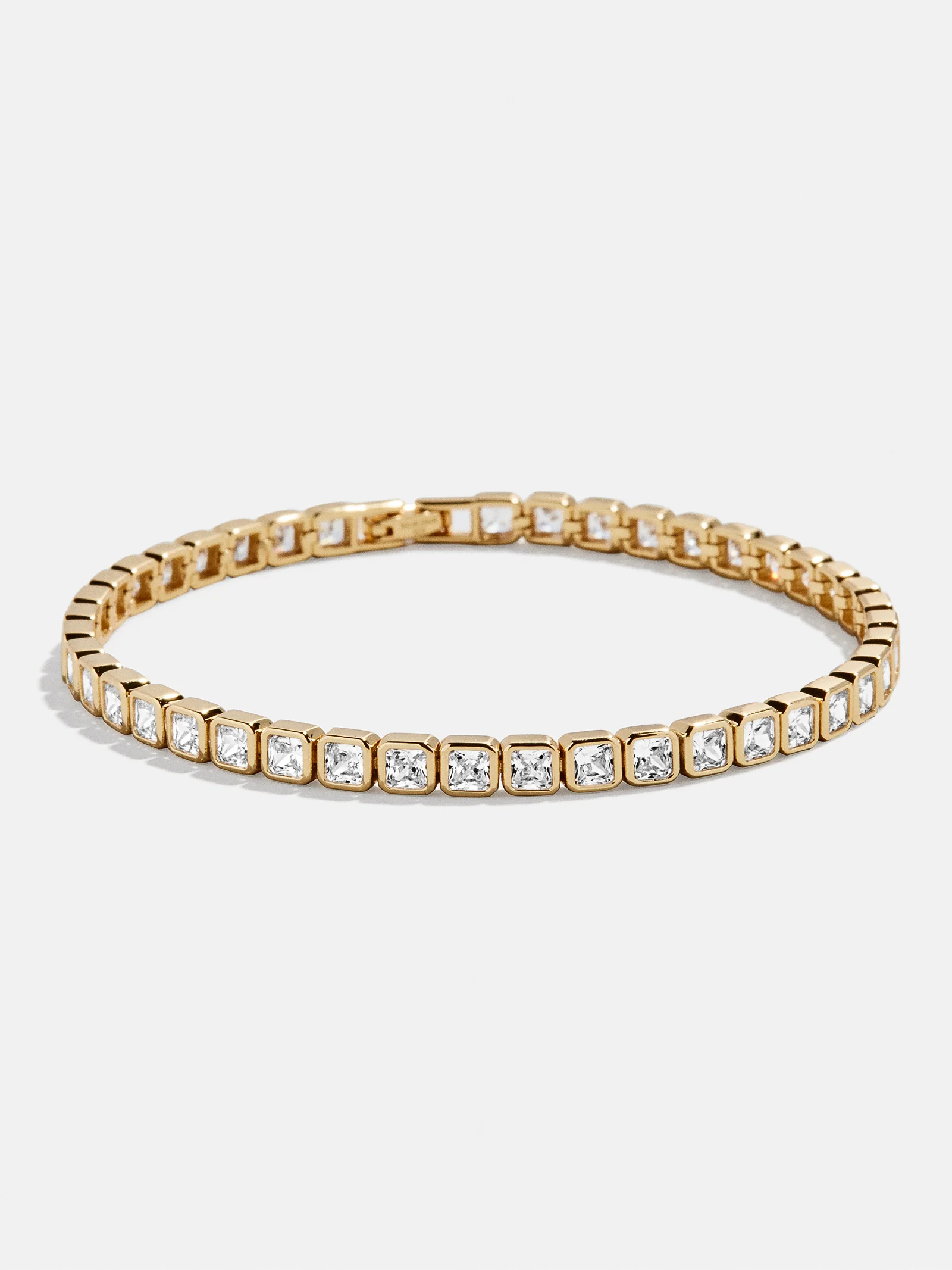 Kristin 18K Gold Tennis Bracelet - Square Bezel - Image 4