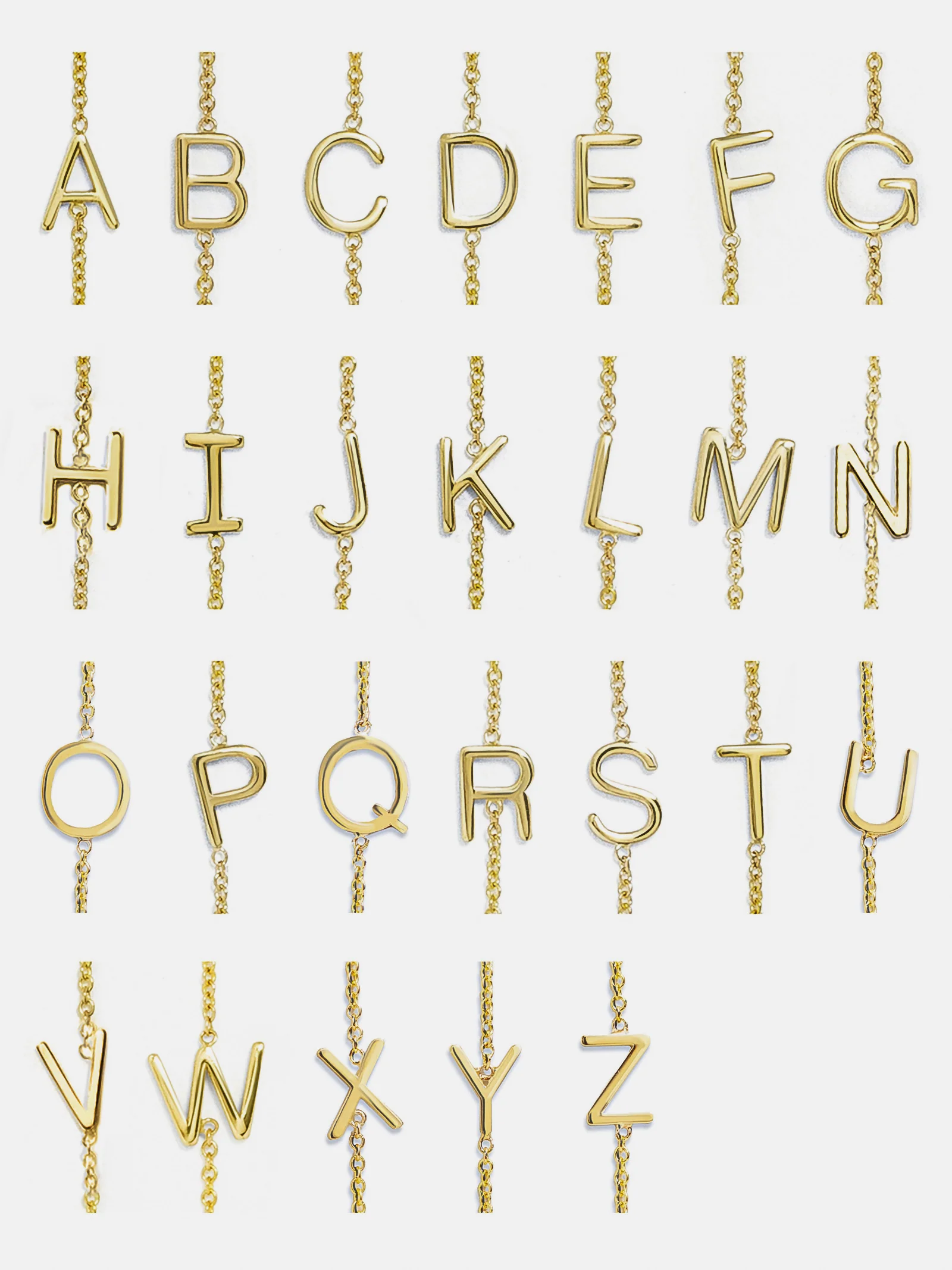 Maya Brenner Asymmetrical Custom Initial Necklace - Two Characters - Image 3