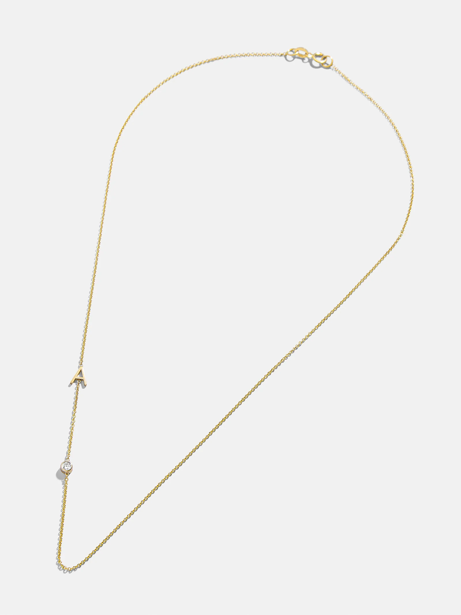 Maya Brenner Monogram Necklace with Diamond - Gold - Image 3