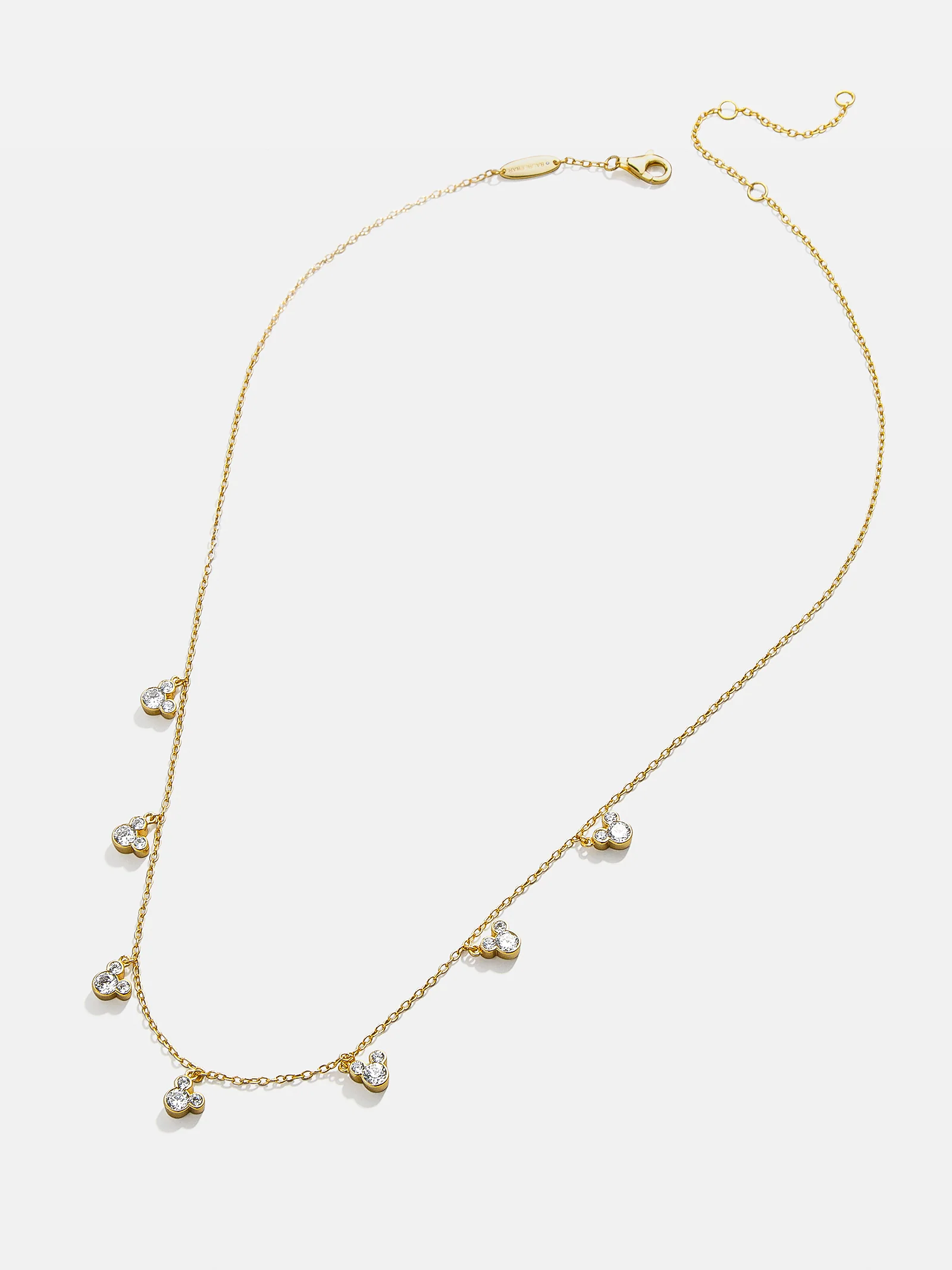 Mickey Mouse Disney 18K Gold Plated Sterling Silver Repeating Necklace - Gold/Pavé - Image 3