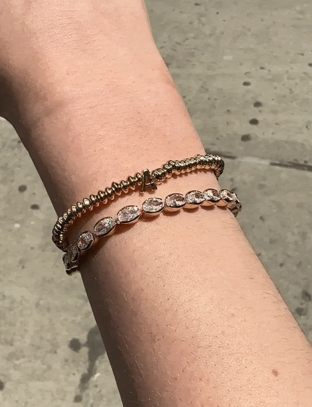 Bridget Cubic Zirconia Tennis Bracelet - Gold/Pavé - Image 3