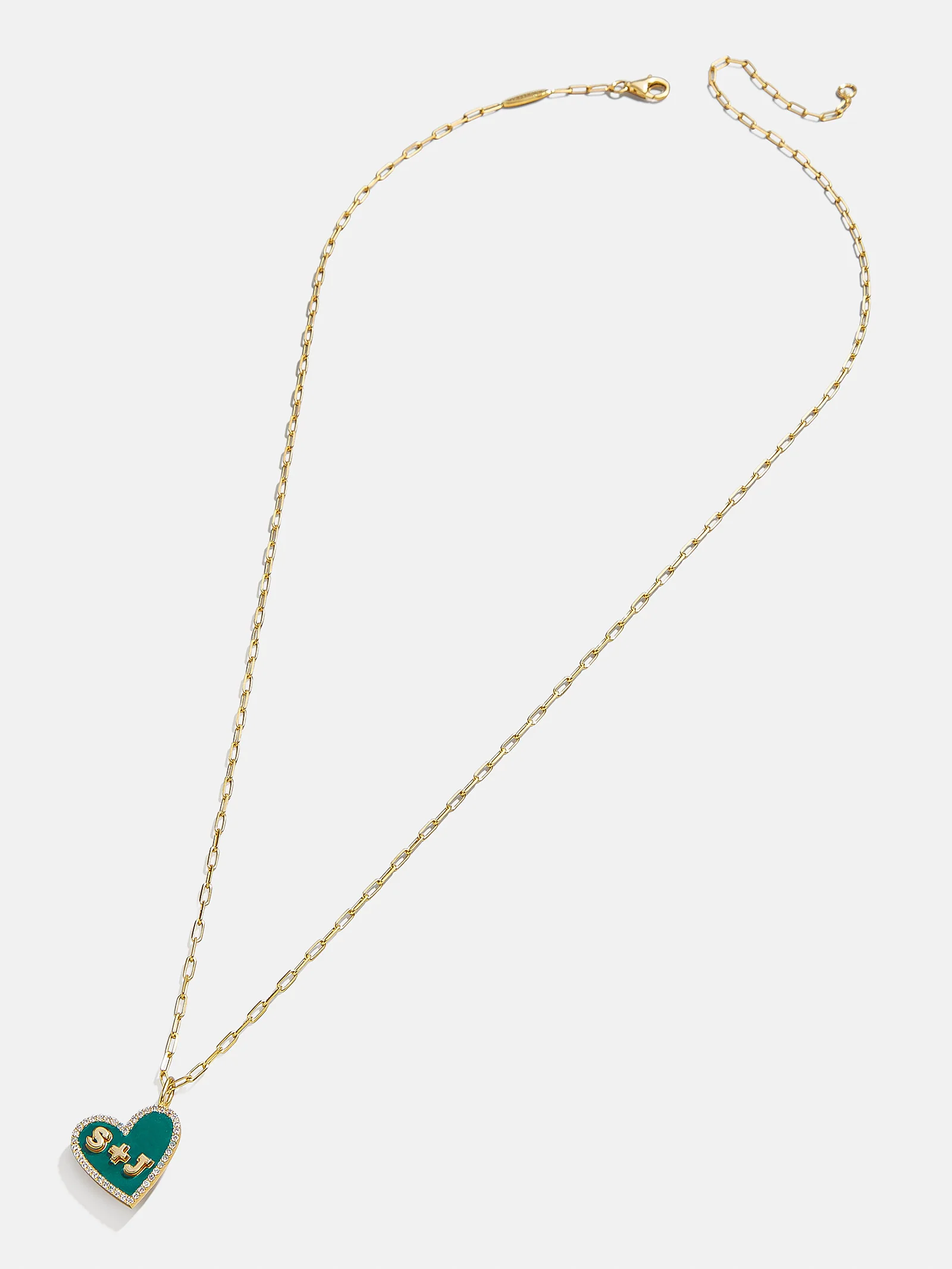 Reversible 14K Gold Custom Heart Necklace - Gold/Pavé - Image 4