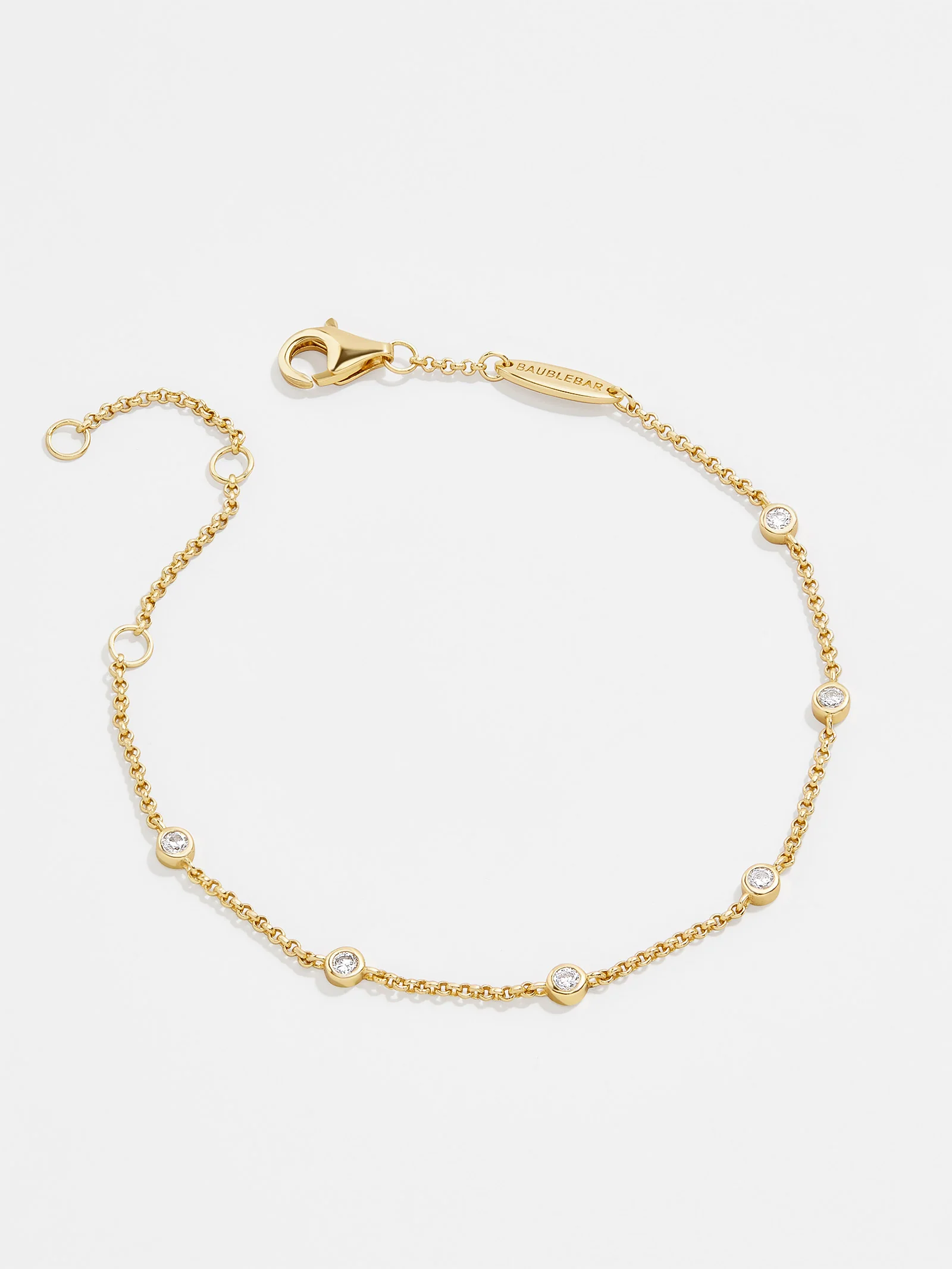 Yasmine 18K Gold Birthstone Bracelet - Crystal - Image 3